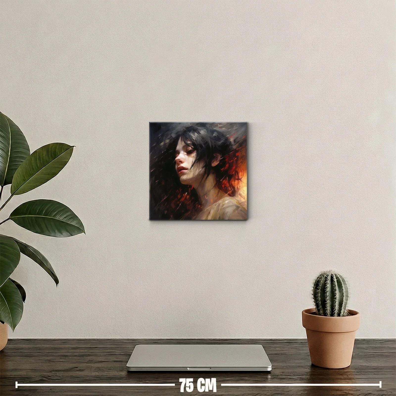 Retrato expresivo de mujer en tonos cálidos y oscuros — miniatura 2