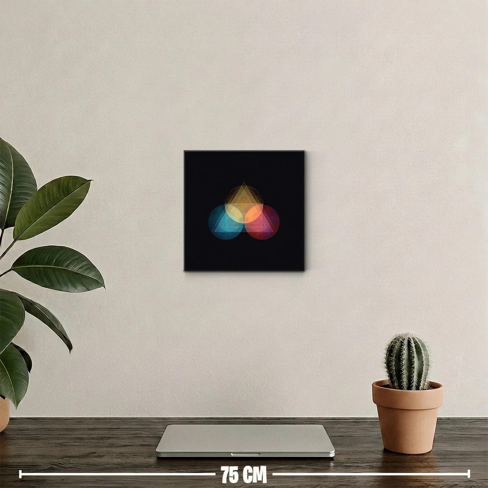 Composición geométrica con círculos y triángulos coloridos — miniatura 2