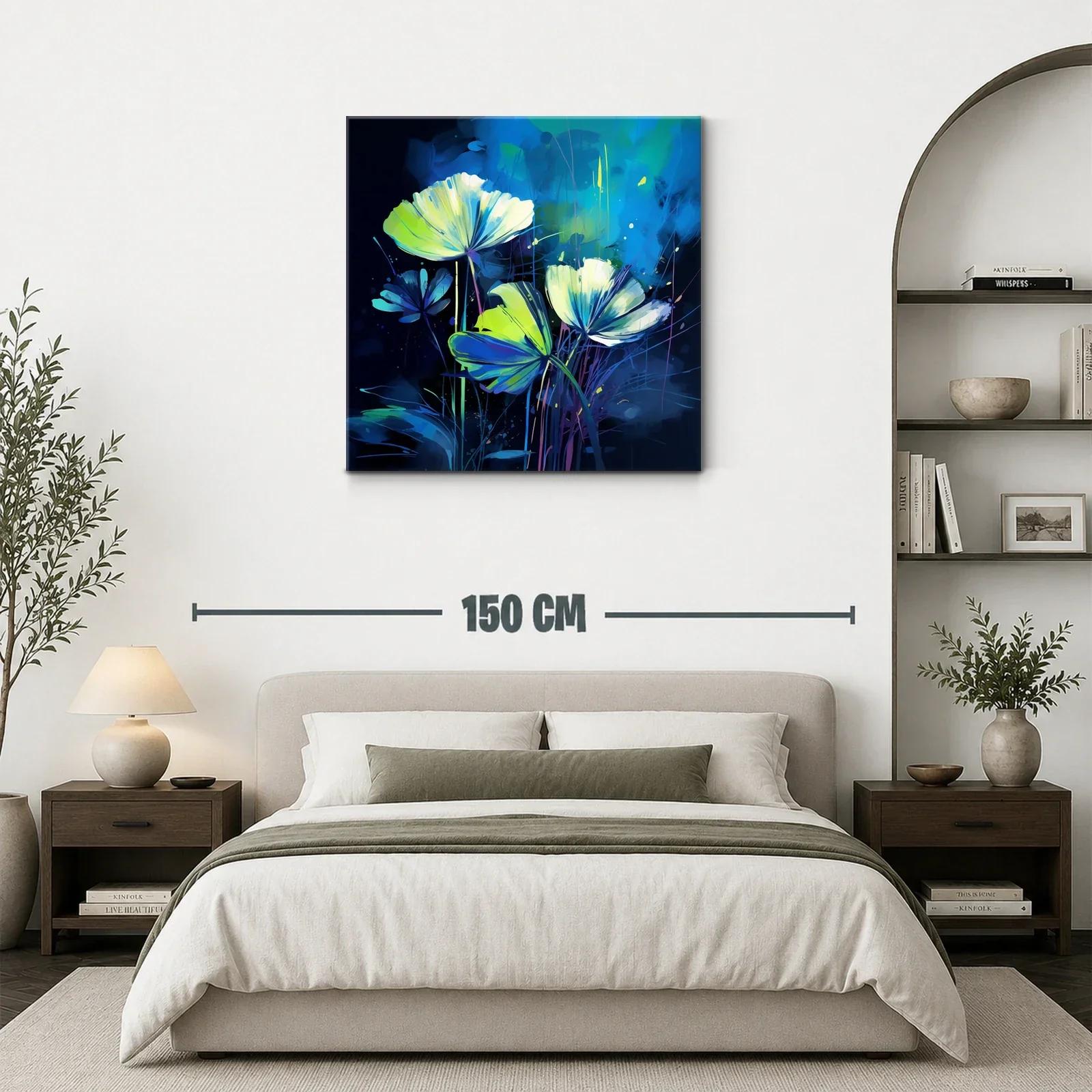 Flores luminosas en tonos azules y verdes vibrantes — miniatura 3