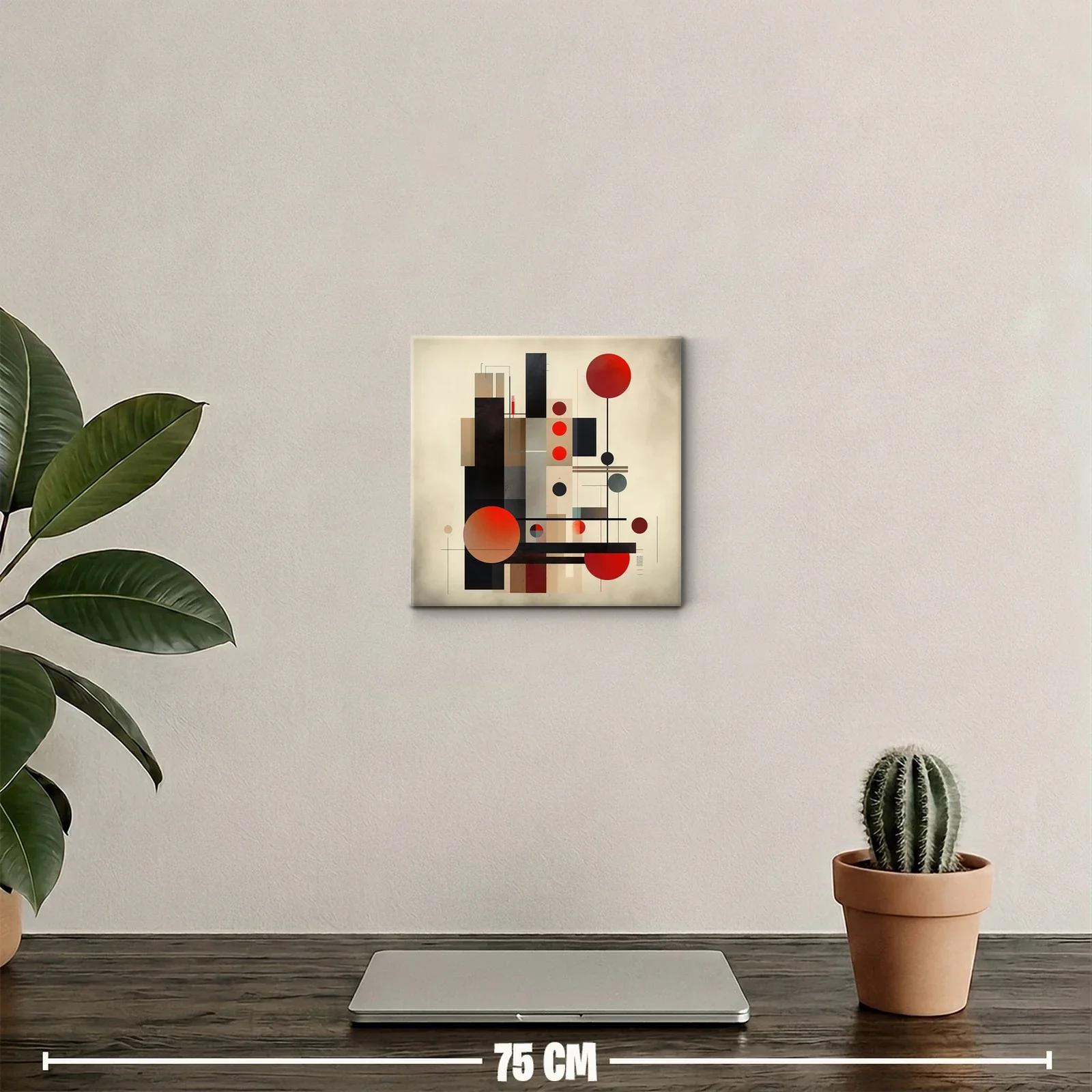 Cuadro abstracto moderno con formas geométricas y colores intensos — miniatura 2