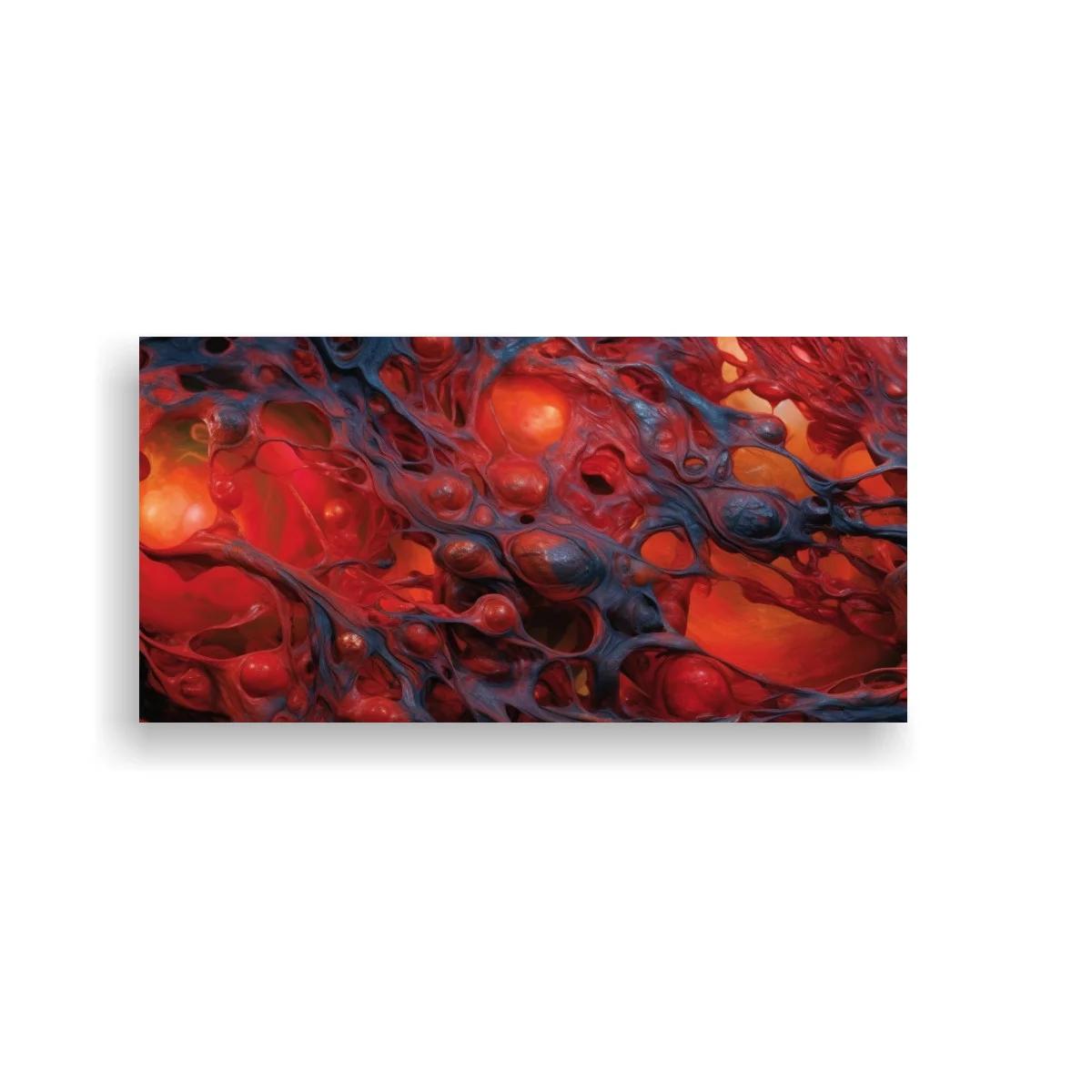 Cuadro flujo de lava con burbujas incandescentes — imagen principal