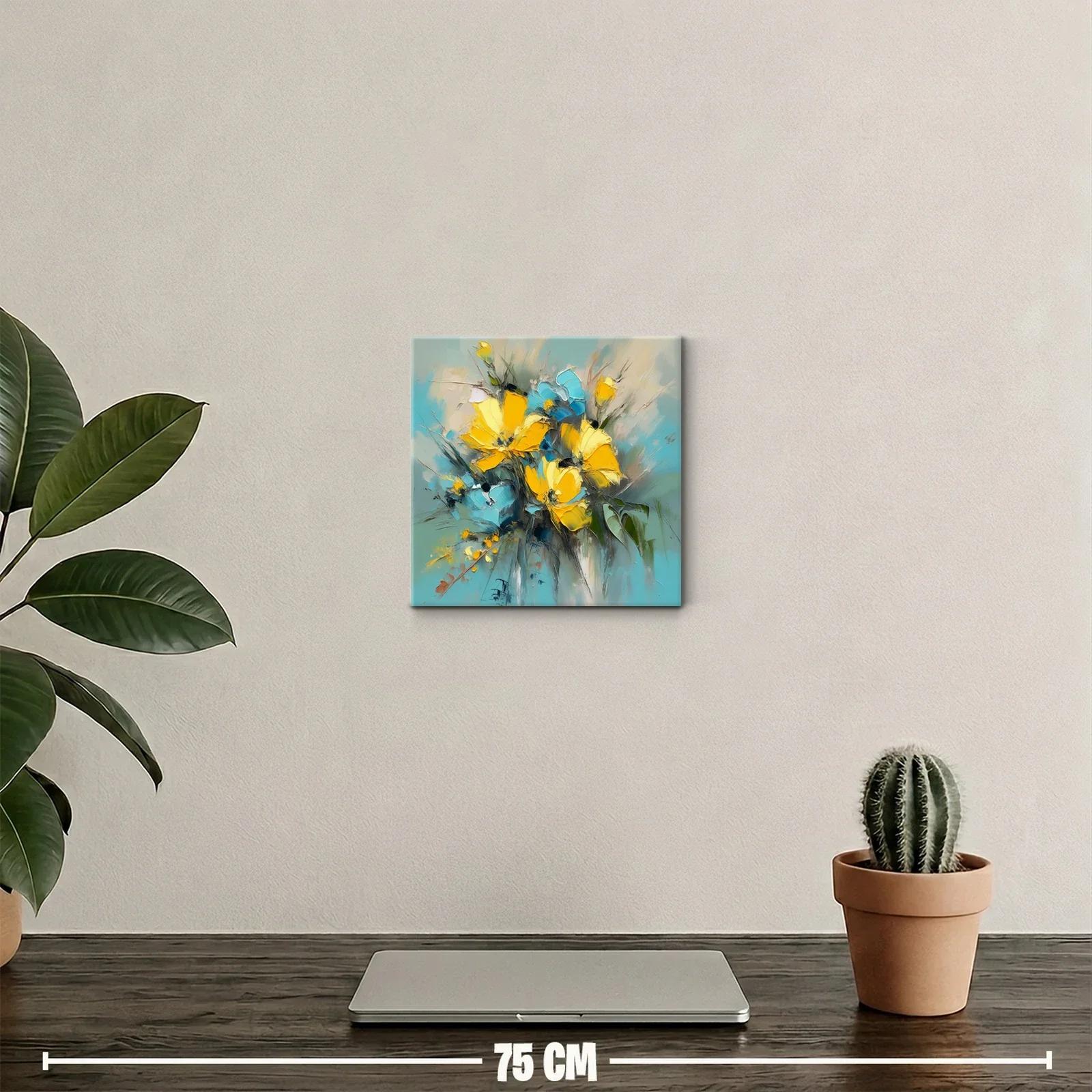 Flores vibrantes en tonos amarillos y azules — miniatura 2