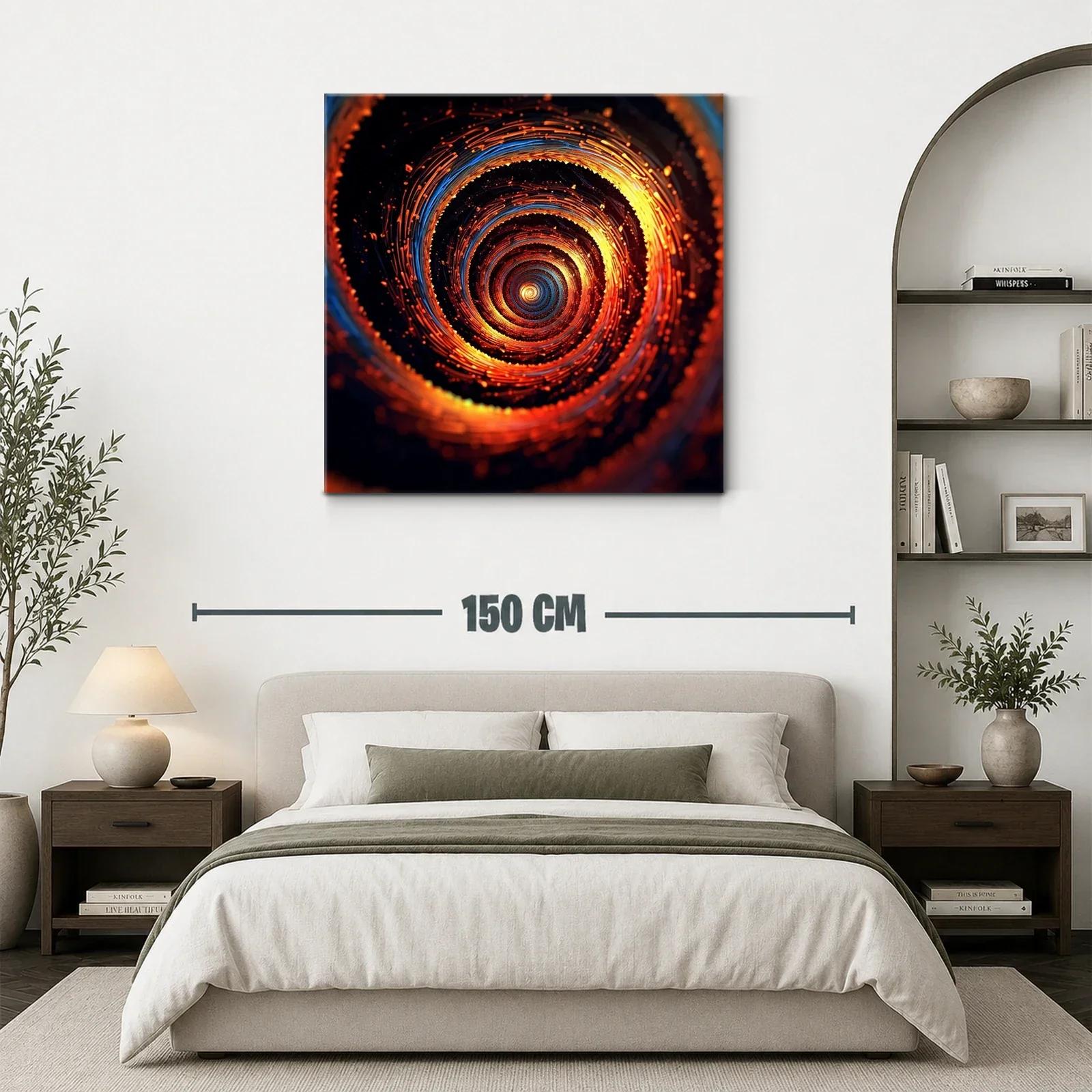 Arte abstracto espiral con vibrantes tonos cálidos y fríos — miniatura 3