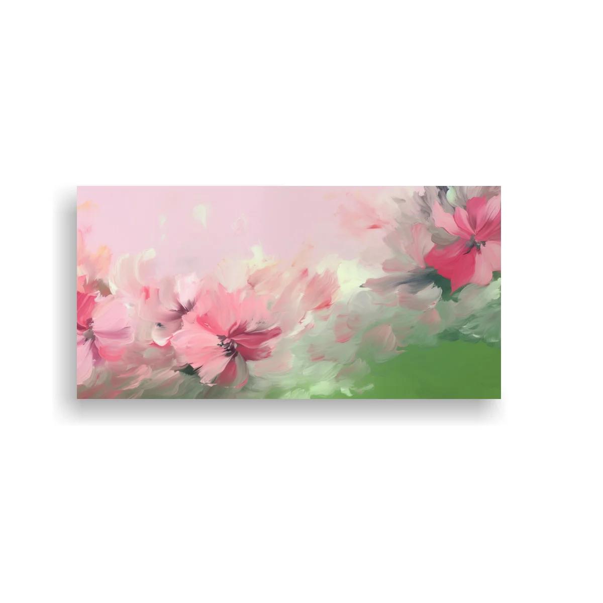 Cuadro flores rosas con pinceladas difuminadas — imagen principal