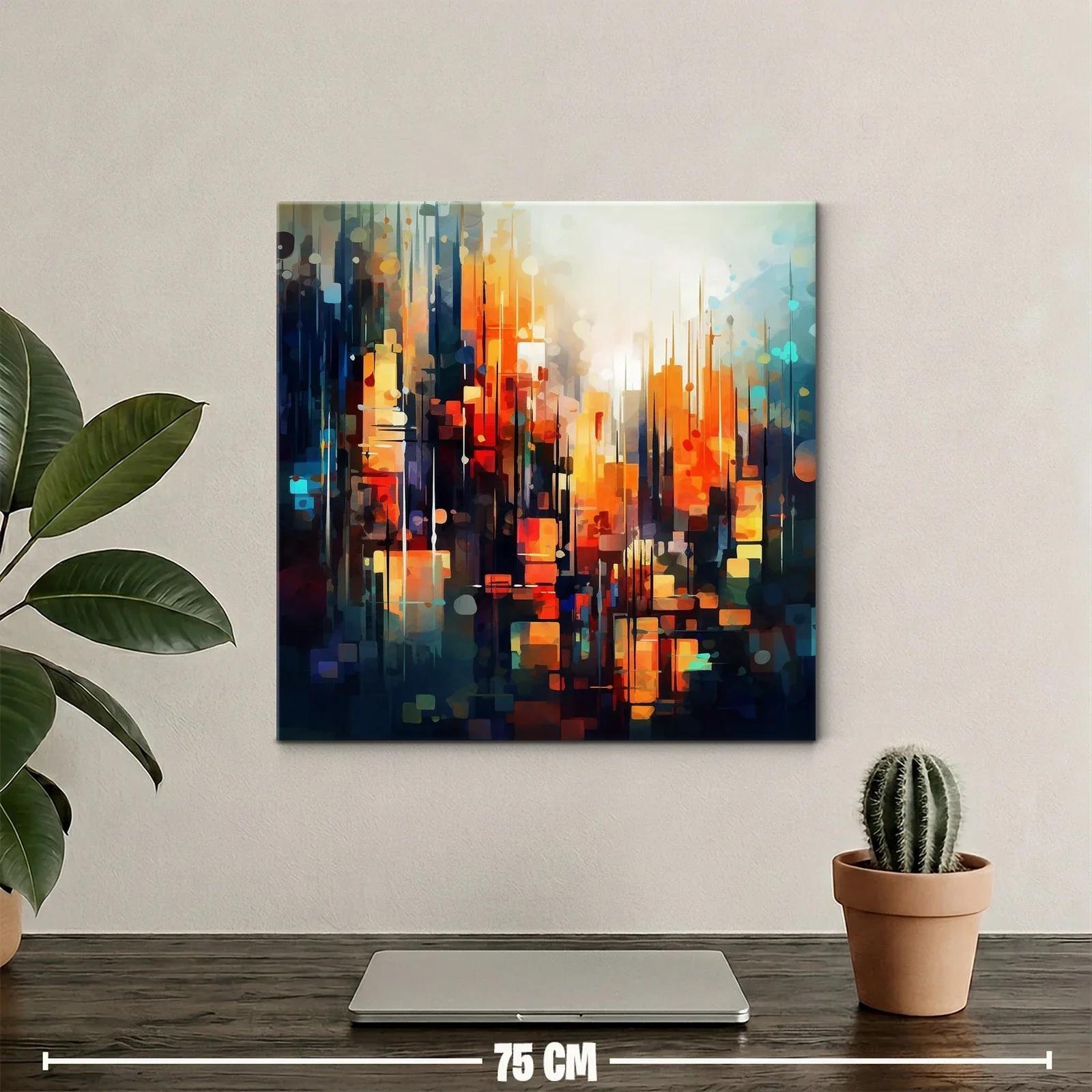 Abstracto urbano con vibrantes tonos cálidos y fríos equilibrados — miniatura 2