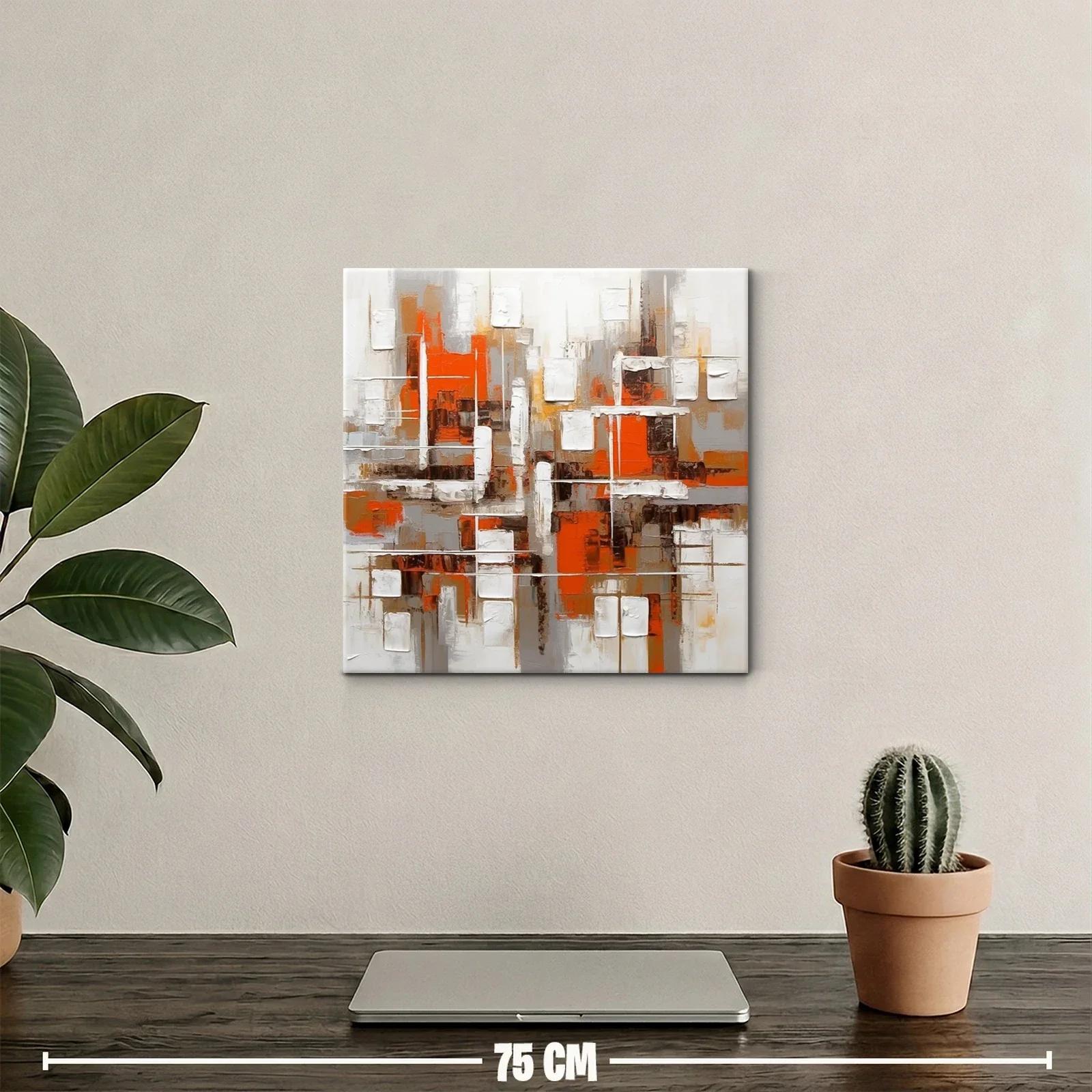 Composición abstracta con vibrantes tonos anaranjados y neutros — miniatura 2