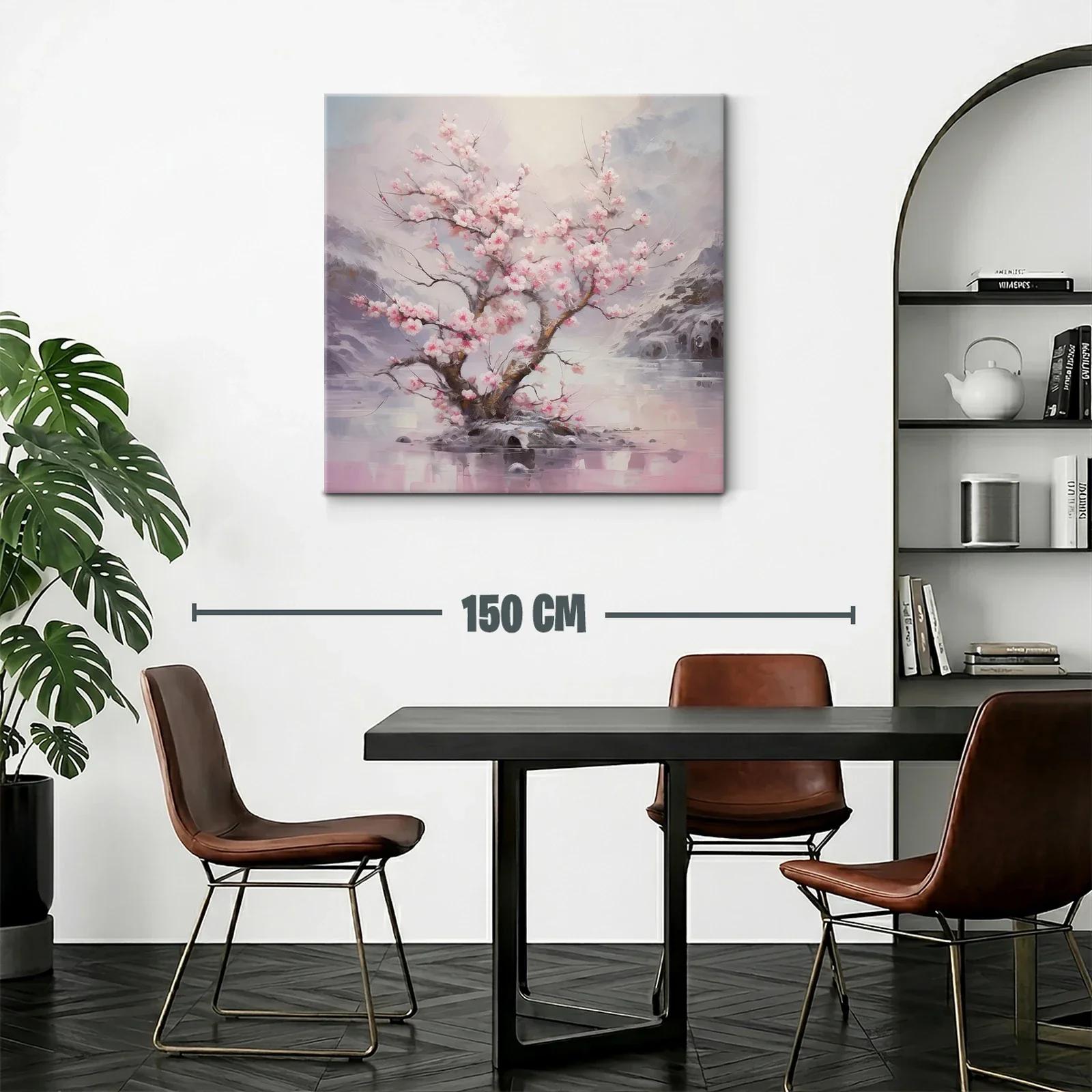Elegancia y serenidad en flor de cerezo sobre agua tranquila — miniatura 2