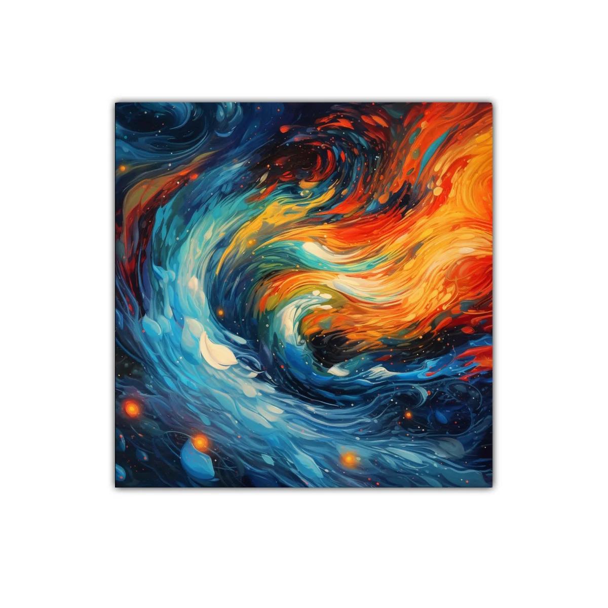 Cuadro abstracto con remolino de colores vibrantes — miniatura 1