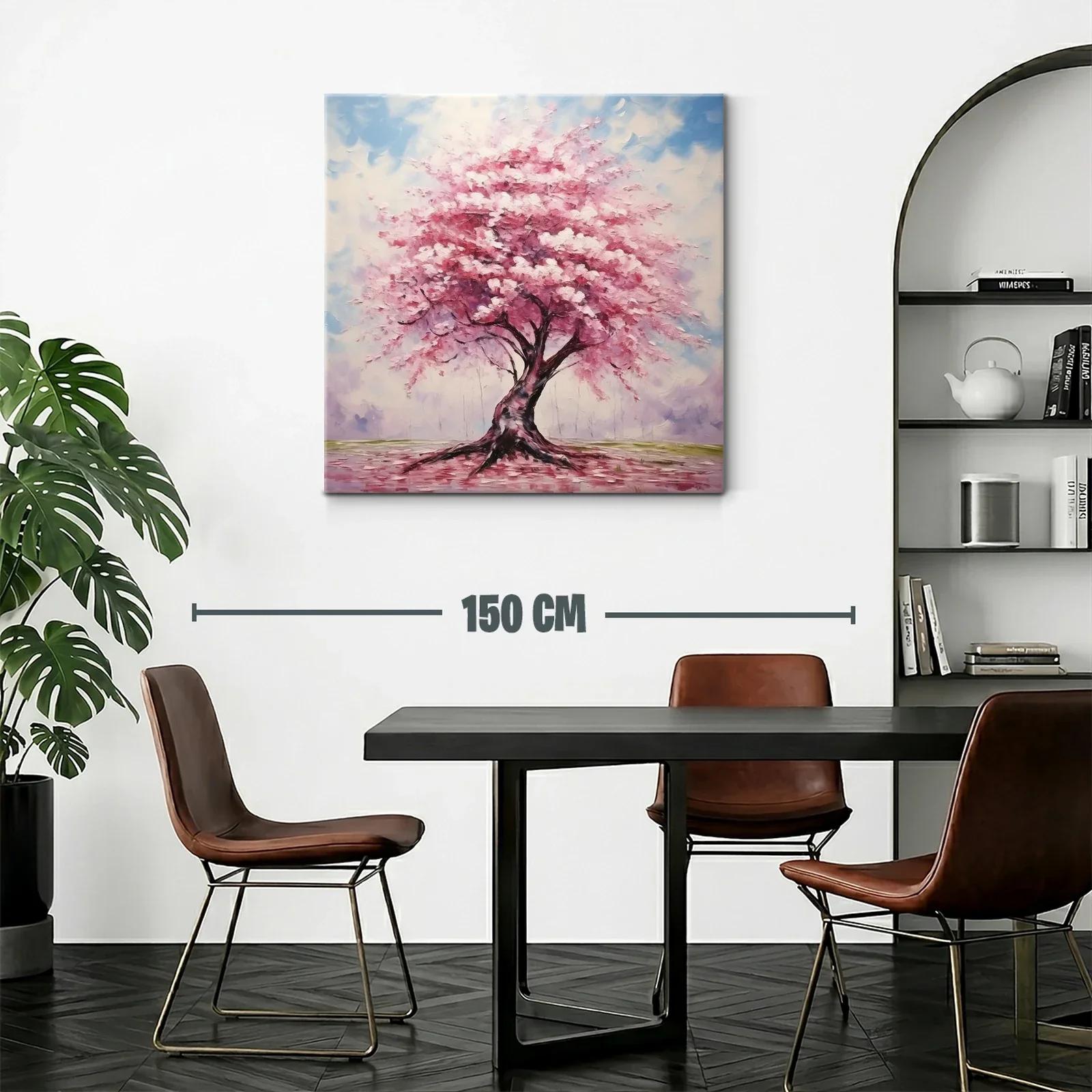 Árbol con flores rosas en paisaje sereno y luminoso — miniatura 2