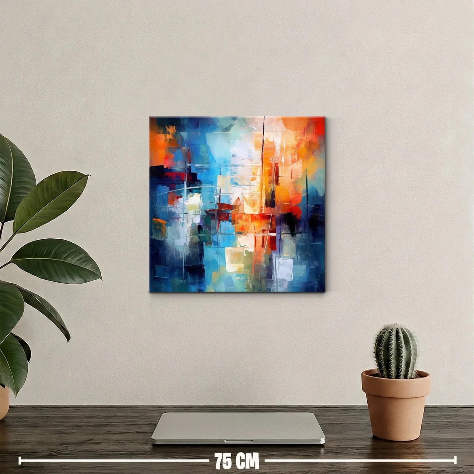 Composición abstracta moderna en tonos azul y naranja — miniatura 2