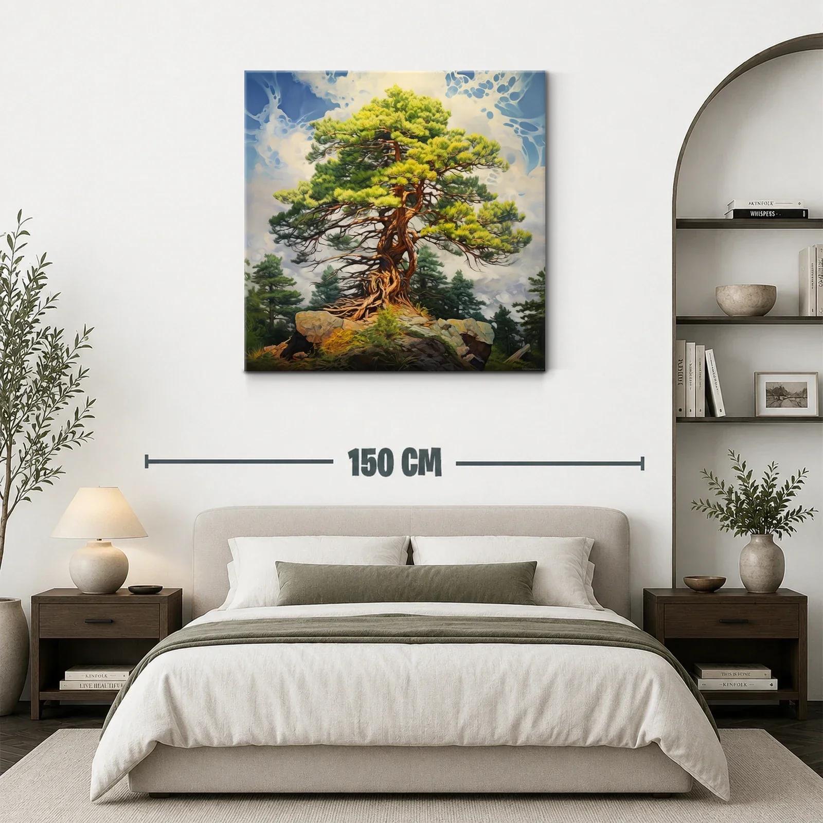 Árbol milenario sobre rocas bajo cielo azul — miniatura 3