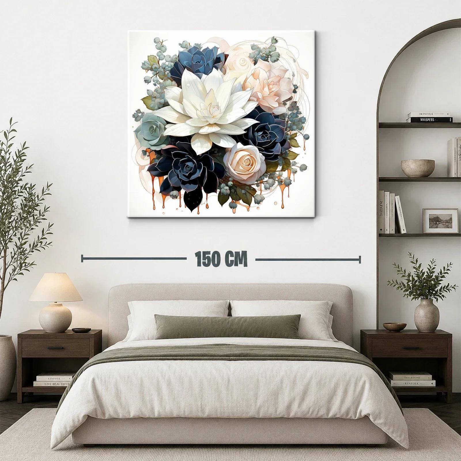 Elegante ramo de flores en tonos neutros y azules — miniatura 3