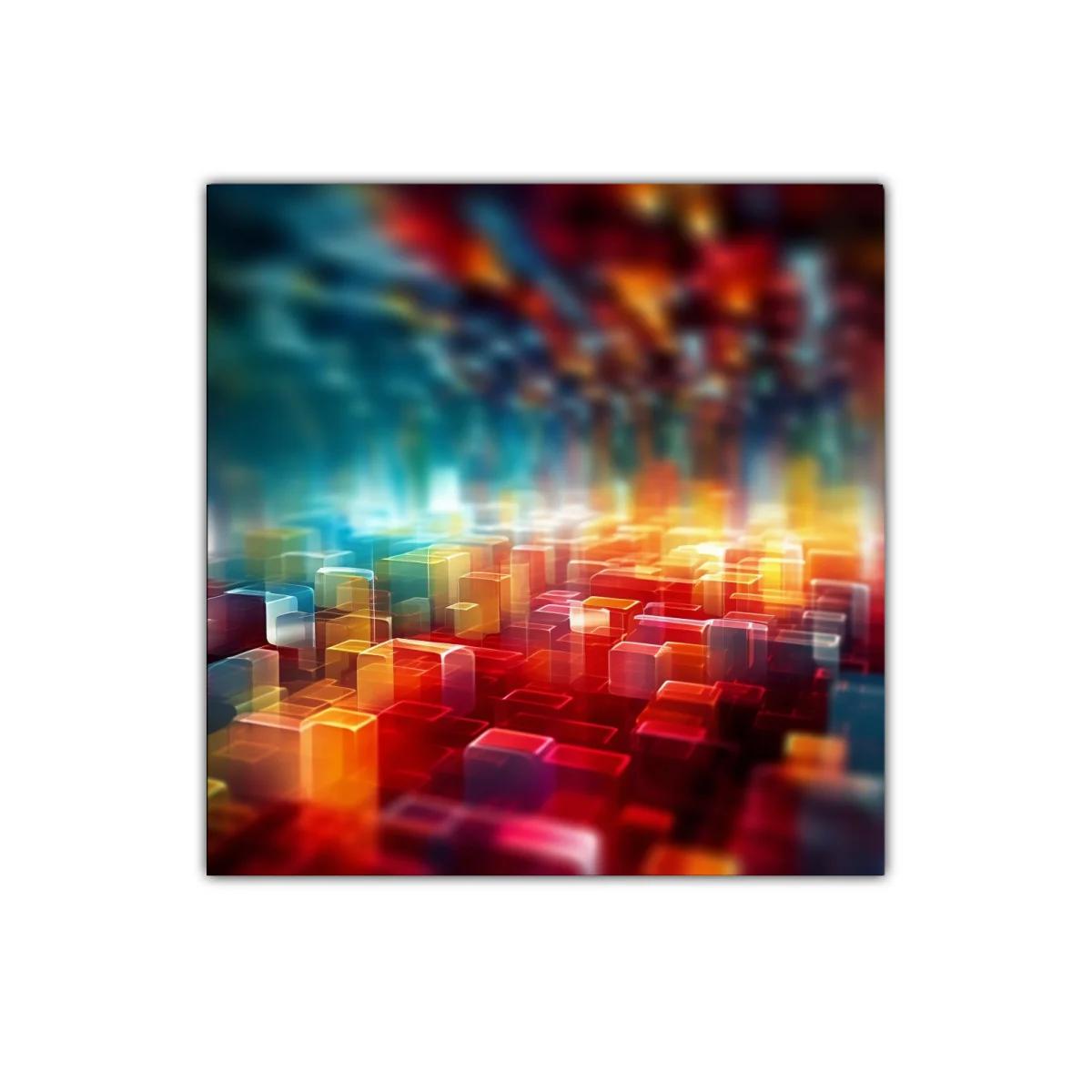 Arte abstracto con bloques de colores vibrantes y luces intensas — miniatura 1