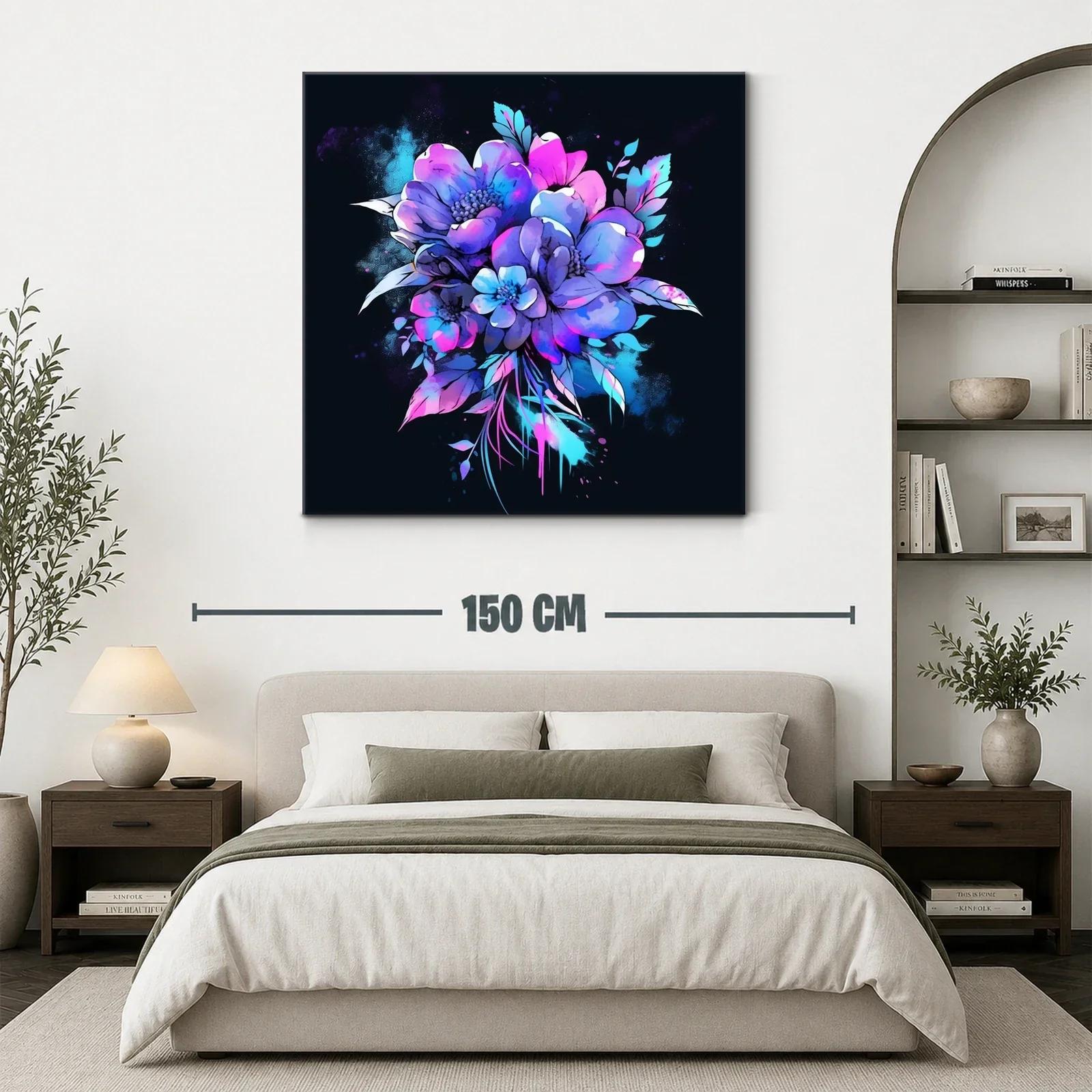 Ramo de flores en tonos violetas y azules vibrantes — miniatura 3