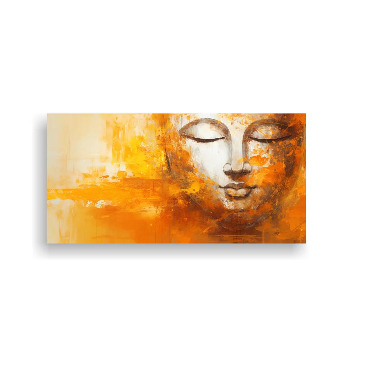 Cuadro rostro de Buda en tonos cálidos — imagen principal