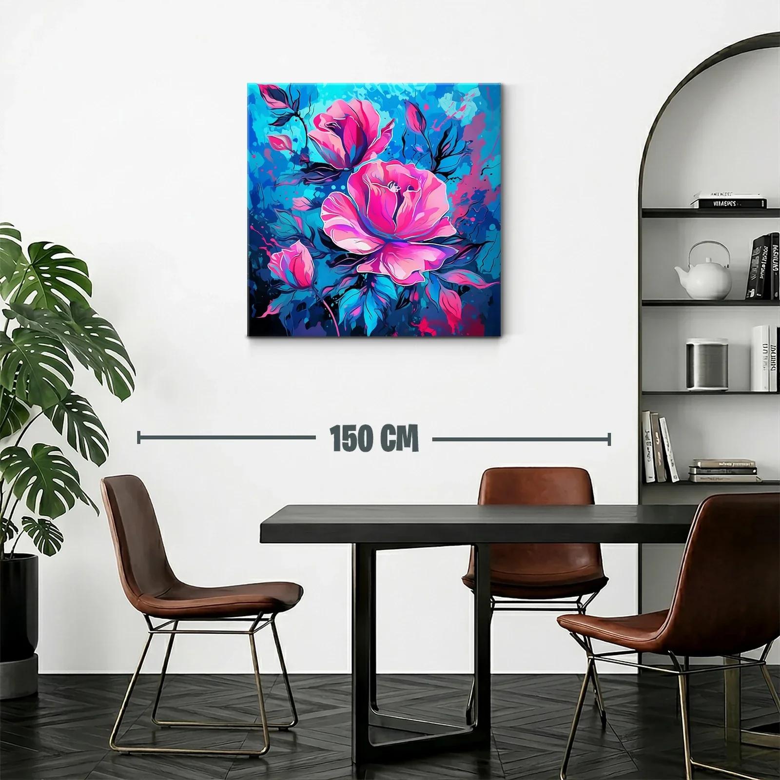 Flores vibrantes con tonos rosas y azules intensos — miniatura 2