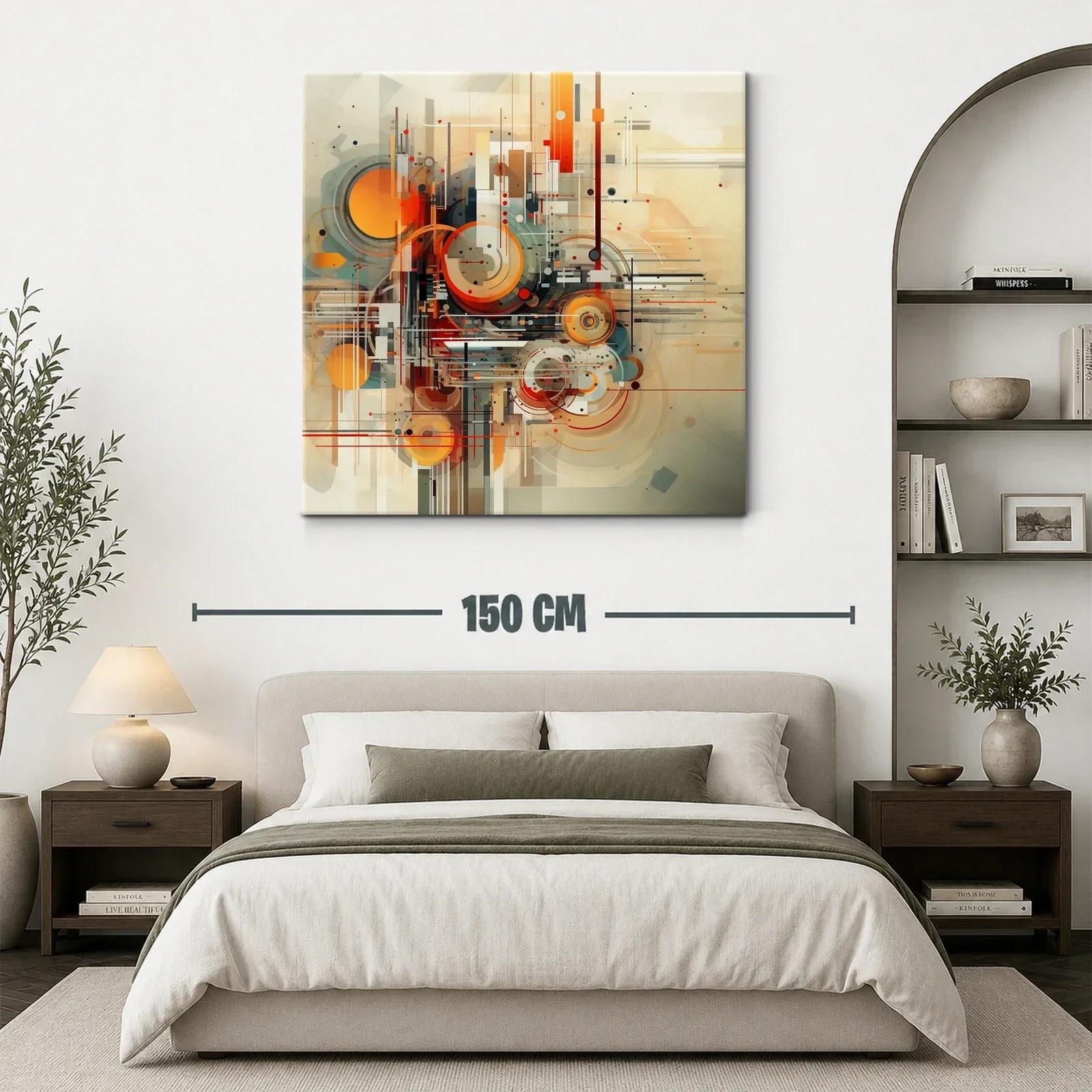 Composición abstracta con formas geométricas en tonos cálidos — miniatura 3