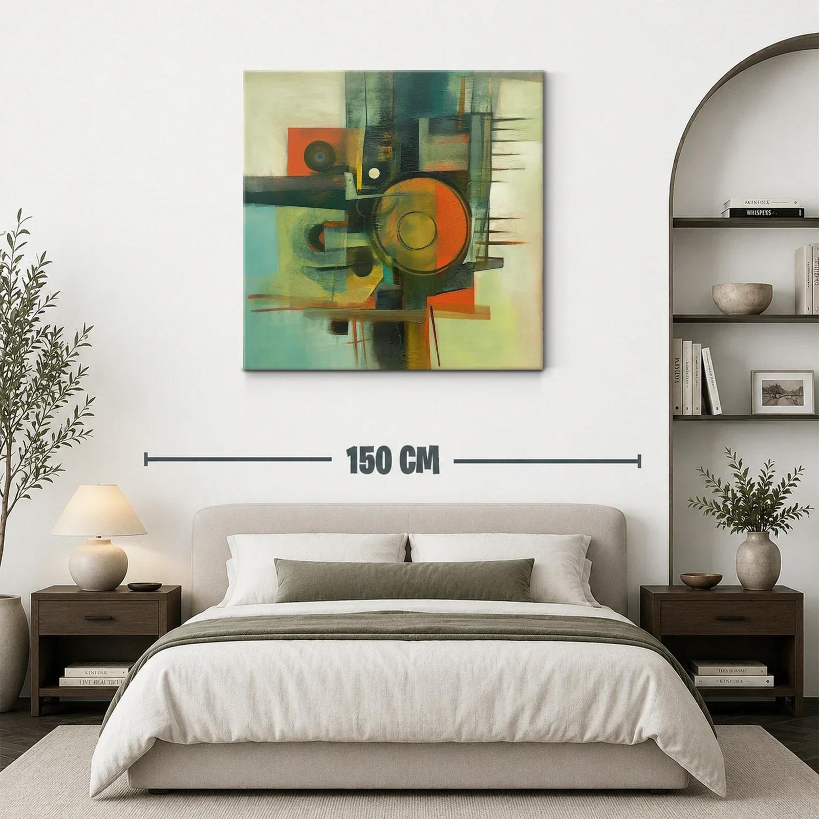 Composición abstracta con formas circulares y tonos cálidos — miniatura 3