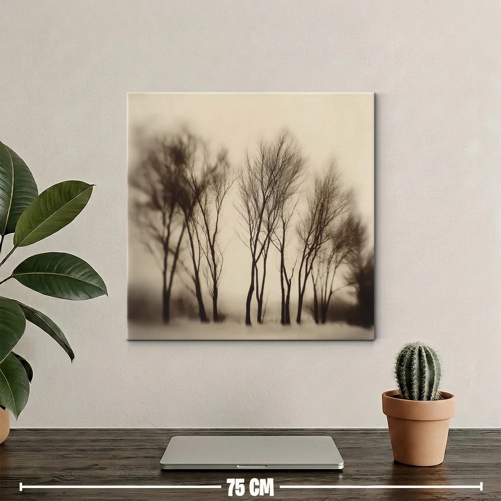 Paisaje sereno con árboles desnudos en tonos cálidos — miniatura 2