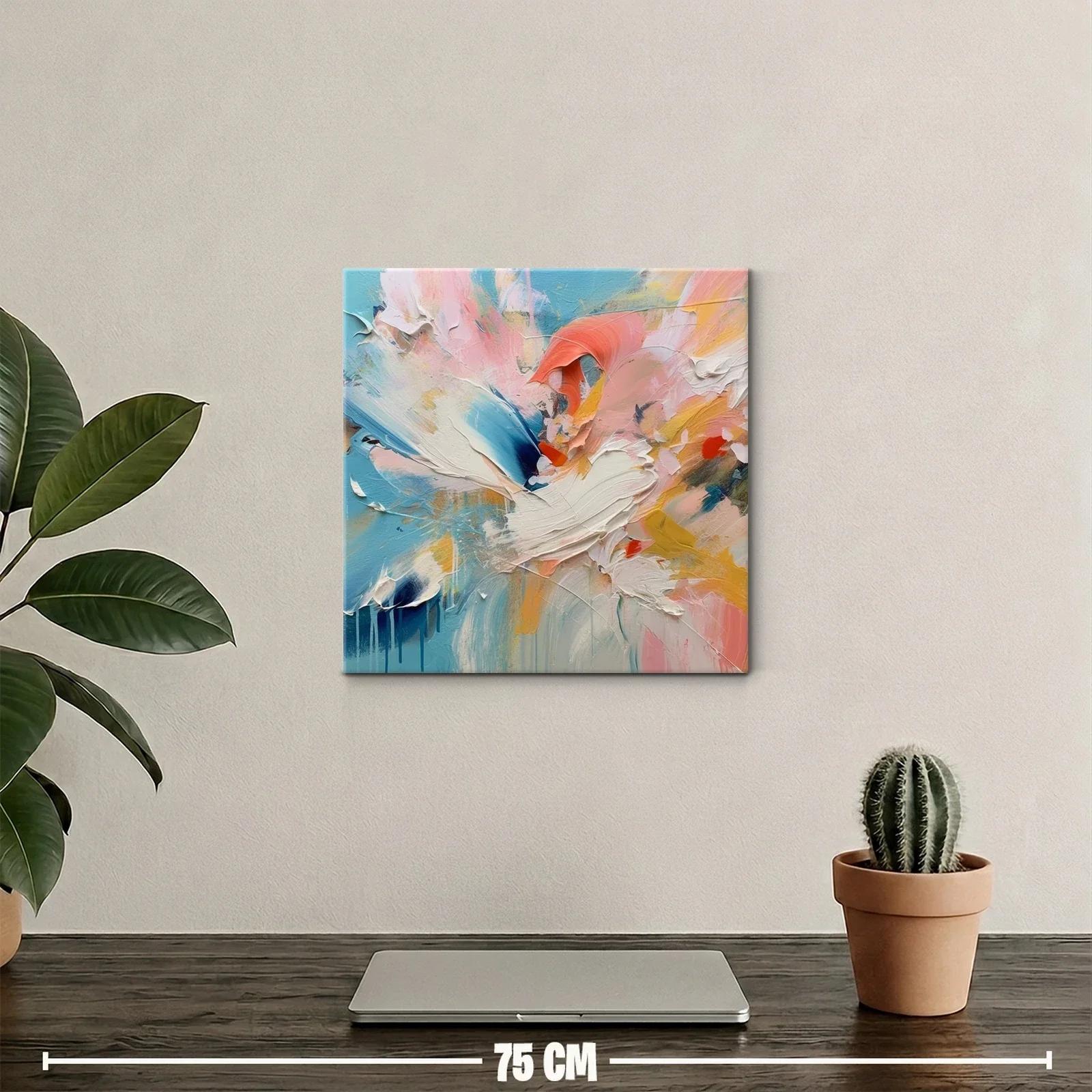 Composición abstracta en tonos pastel con toques vibrantes — miniatura 2