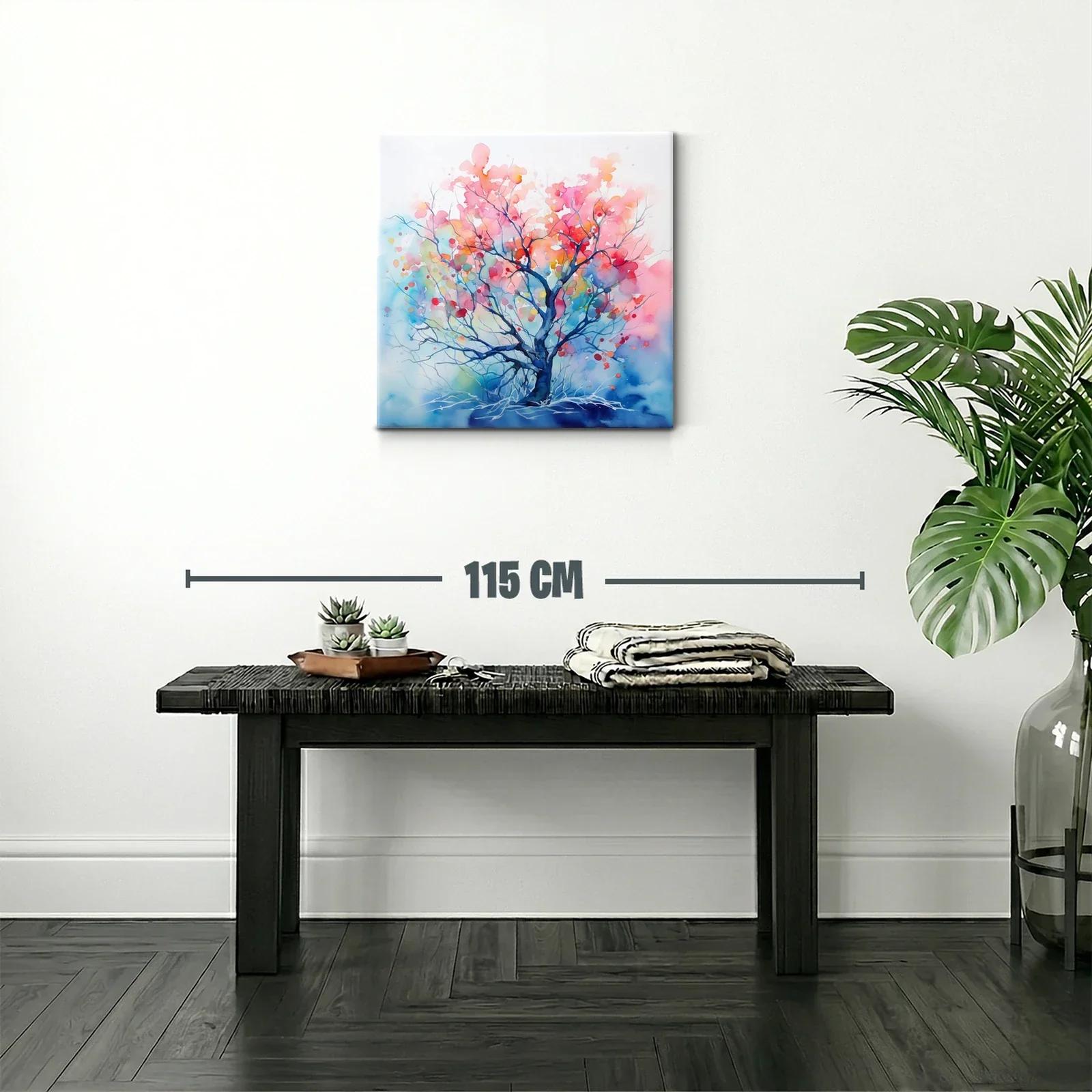 Árbol abstracto en tonos cálidos y fríos vibrantes — miniatura 2