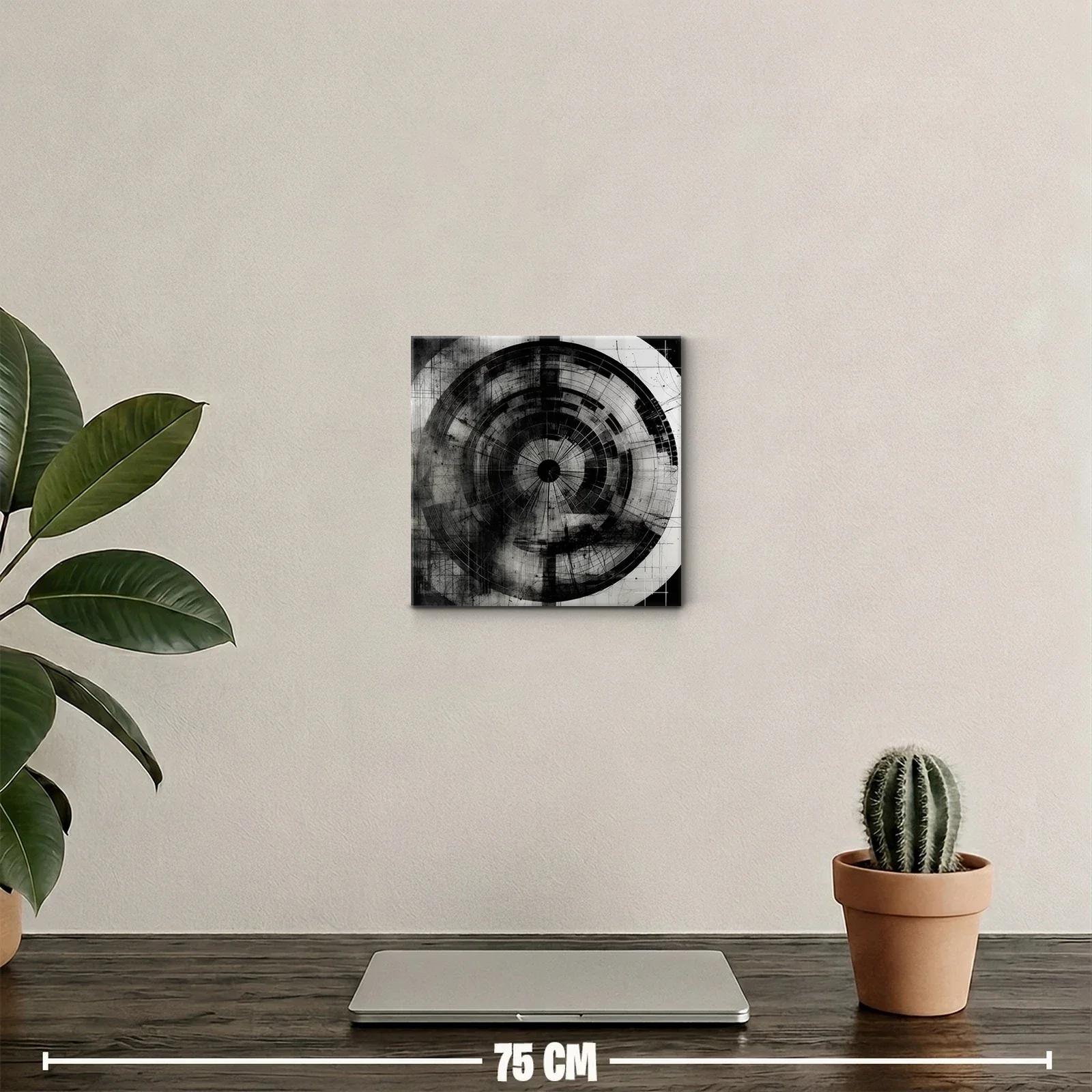 Diseño abstracto en círculos con tonos negros y grises — miniatura 2