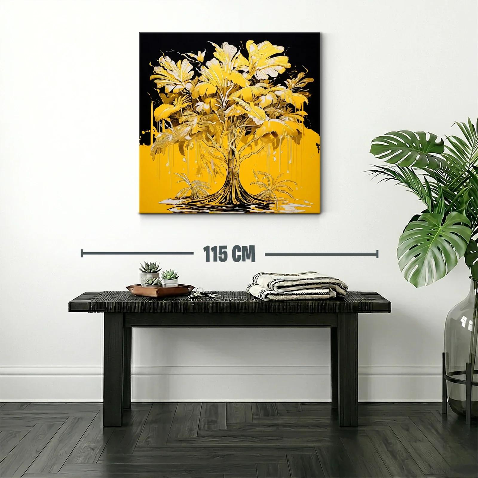 Árbol dorado con hojas exuberantes y fondo vibrante — miniatura 2