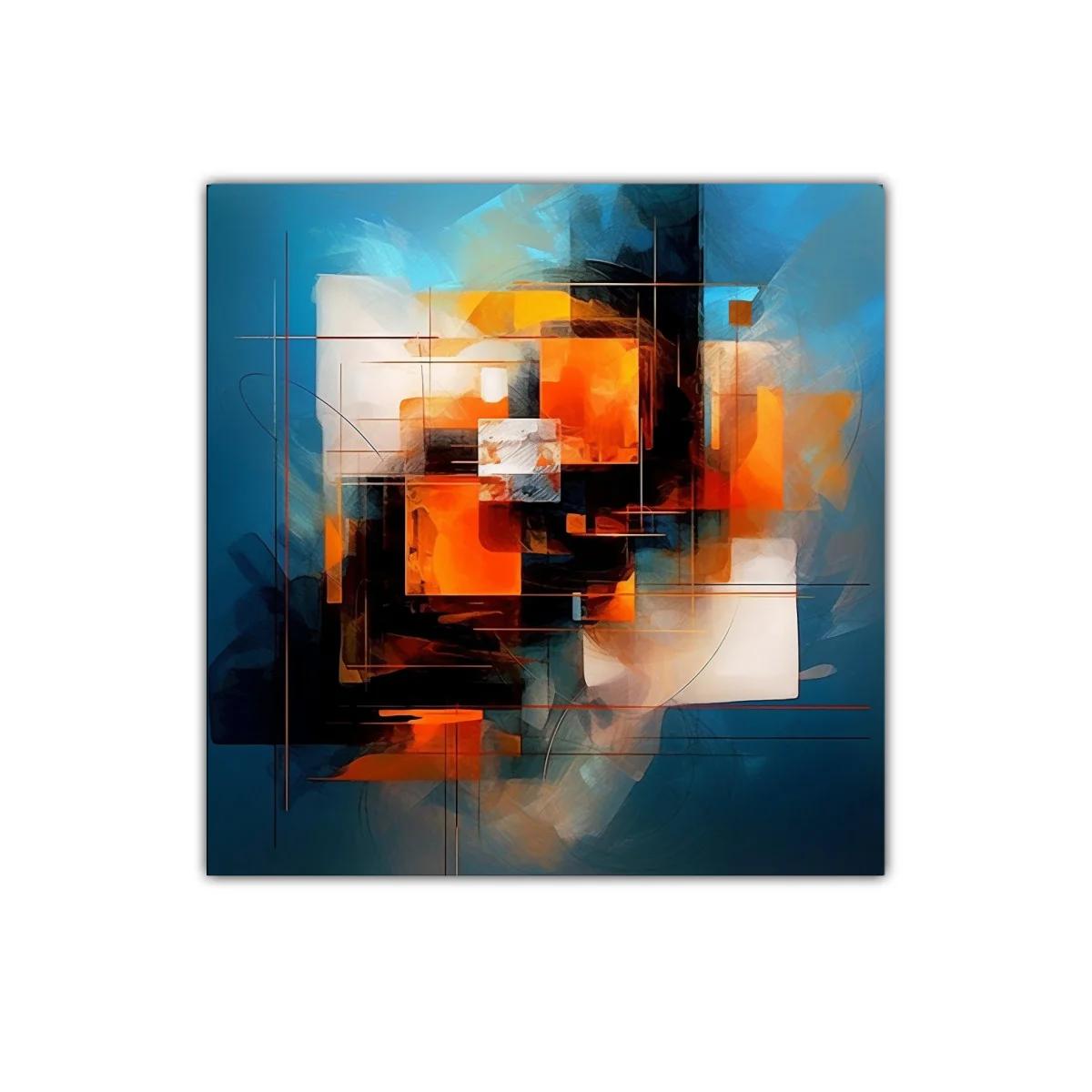 Cuadro Abstracto con Contrastes Cromáticos Vibrantes — miniatura 1
