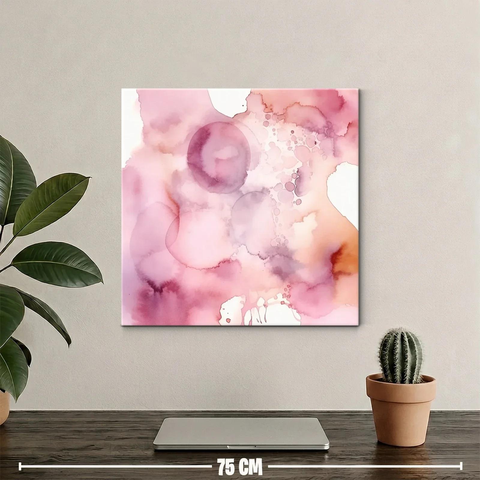 Cuadro abstracto en tonos rosas y melocotón suave — miniatura 2