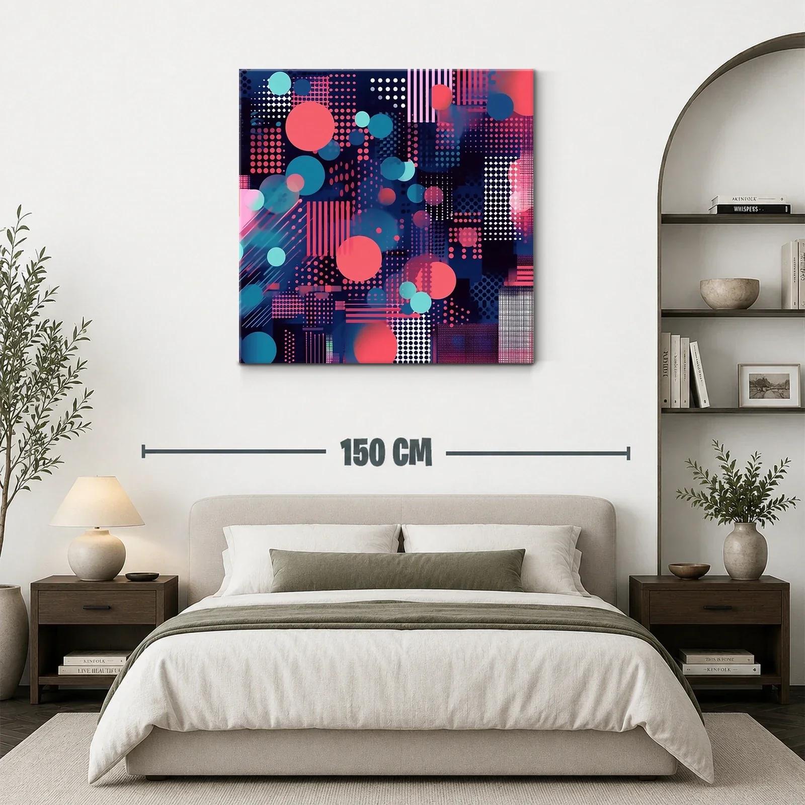 Composición abstracta con círculos y puntos en tonos vibrantes — miniatura 3