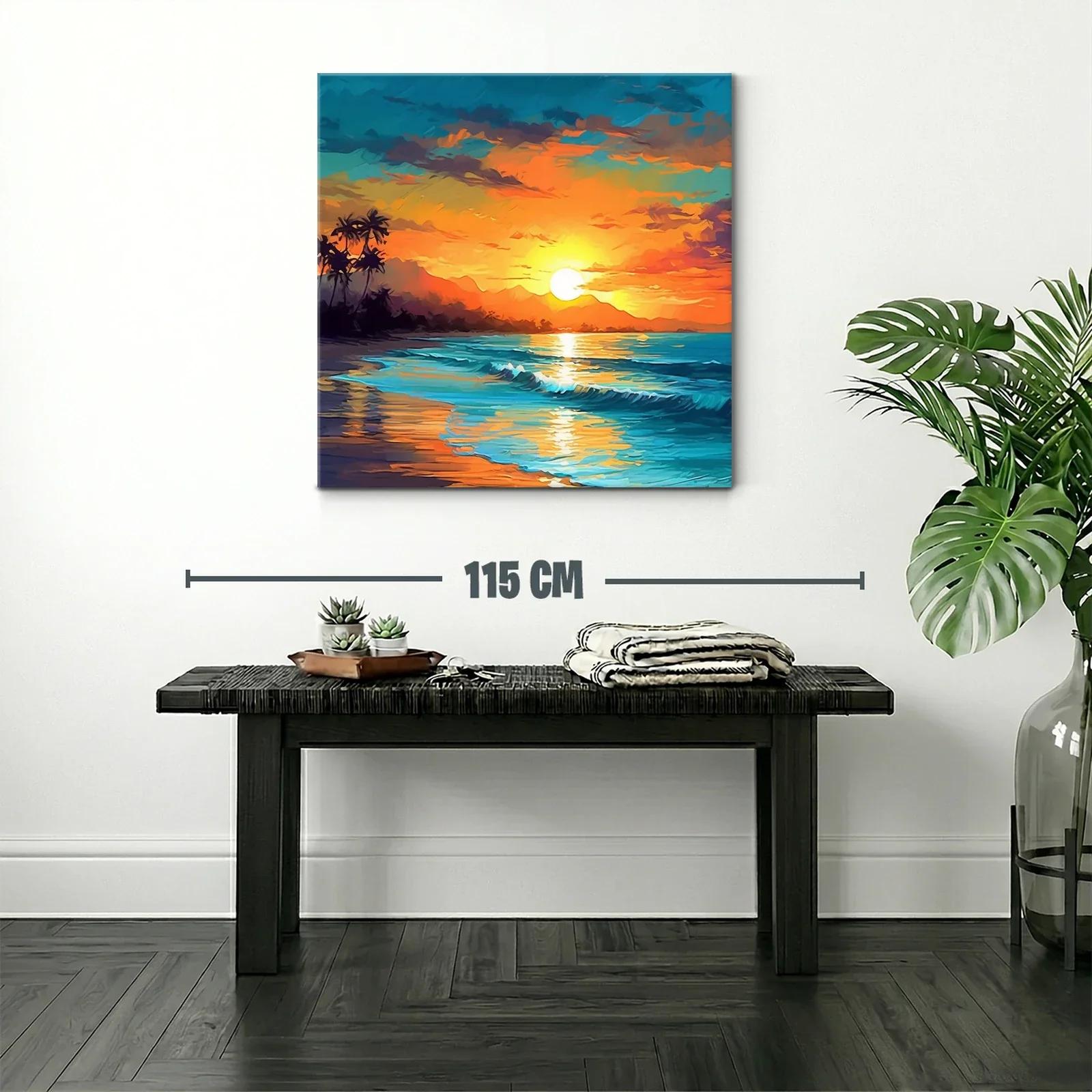 Atardecer tropical vibrante sobre la playa serena — miniatura 2