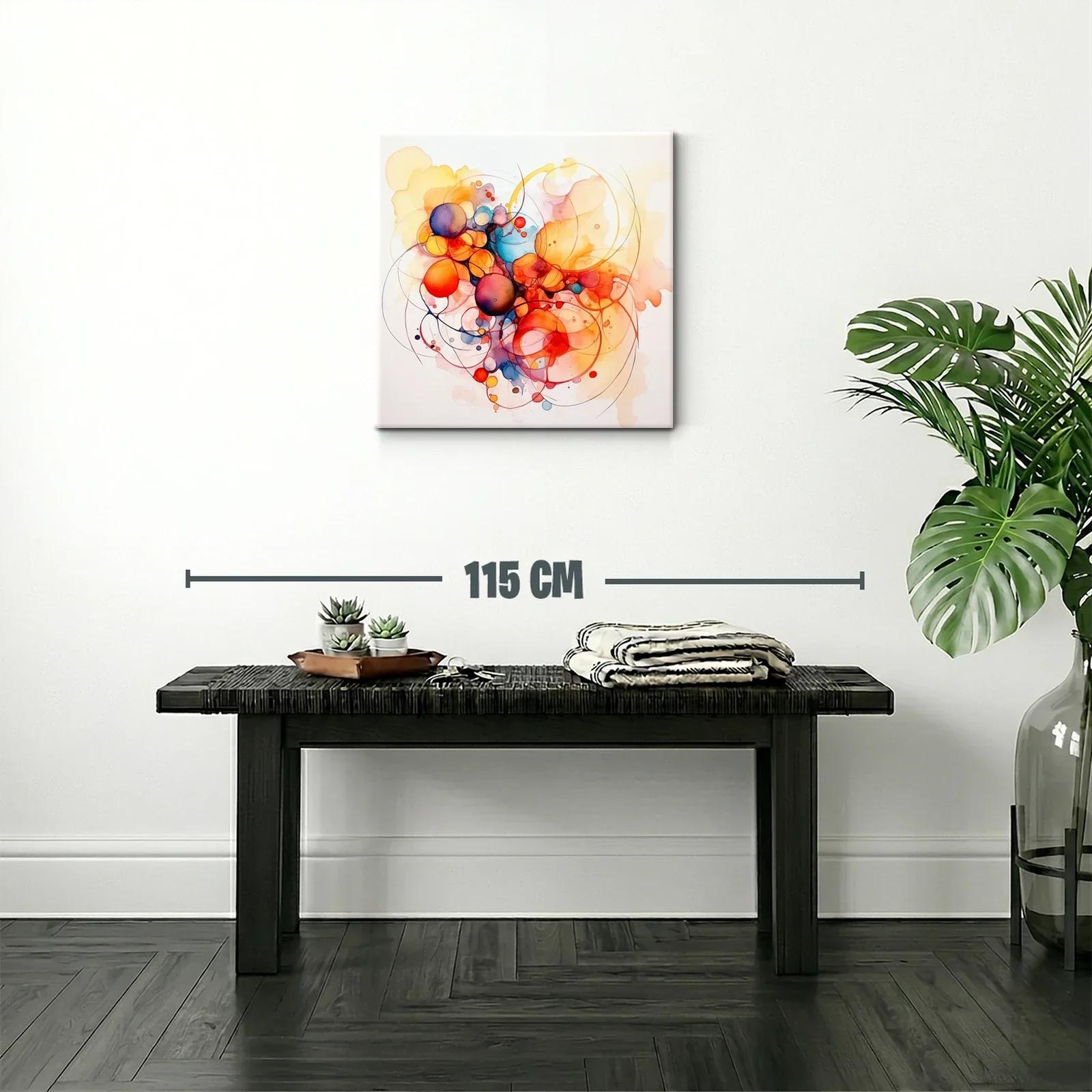 Composición abstracta con esferas en tonos cálidos y fríos — miniatura 2