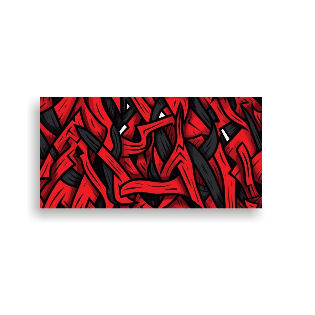 Cuadro grafiti abstracto rojo y negro con ritmo dinámico — imagen principal