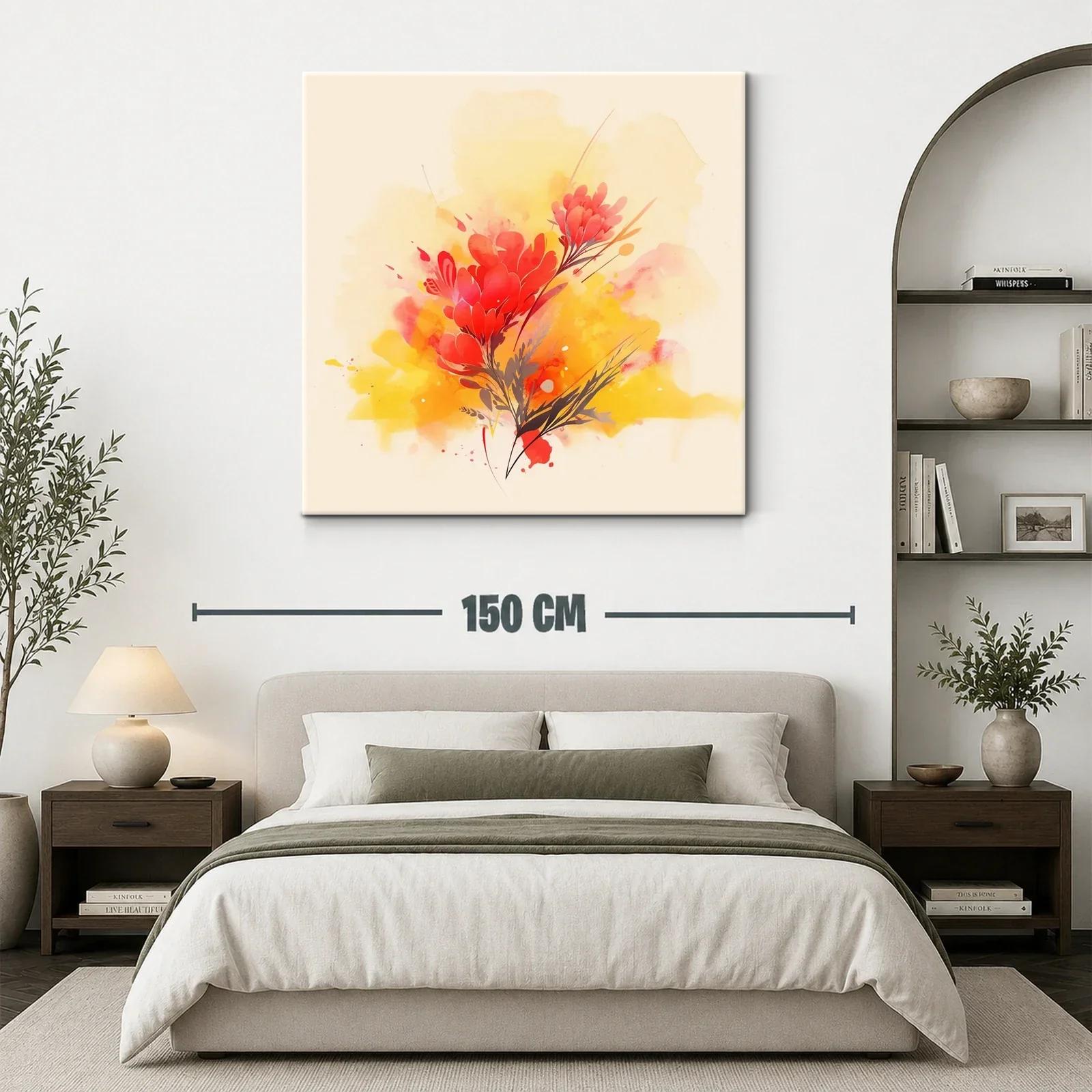 Cuadro floral vibrante con tonos cálidos y energía natural — miniatura 3