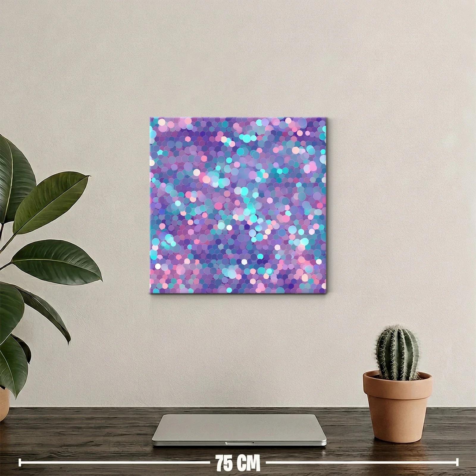 Cuadro abstracto con patrones circulares en tonos pastel — miniatura 2