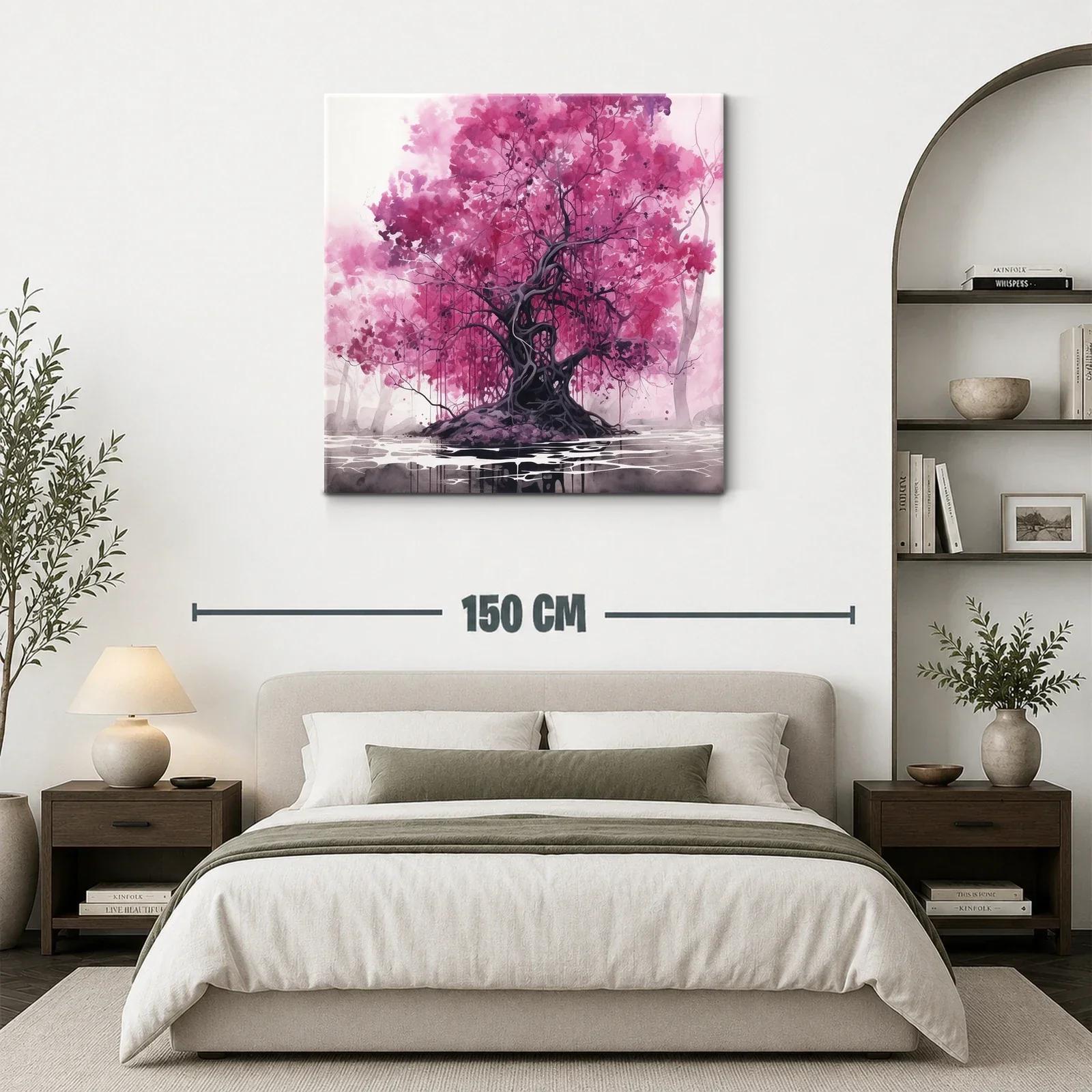 Árbol mágico con follaje en tonos rosa vibrantes — miniatura 3