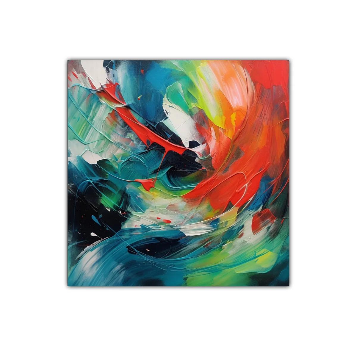 Cuadro abstracto en vibrantes tonos rojos y azules — miniatura 1