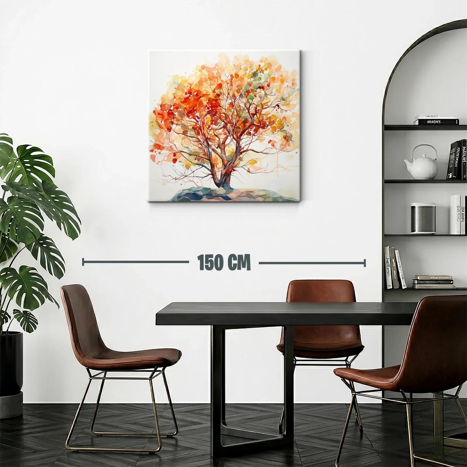 Árbol otoñal con cálidos tonos anaranjados y rojos vibrantes — miniatura 2