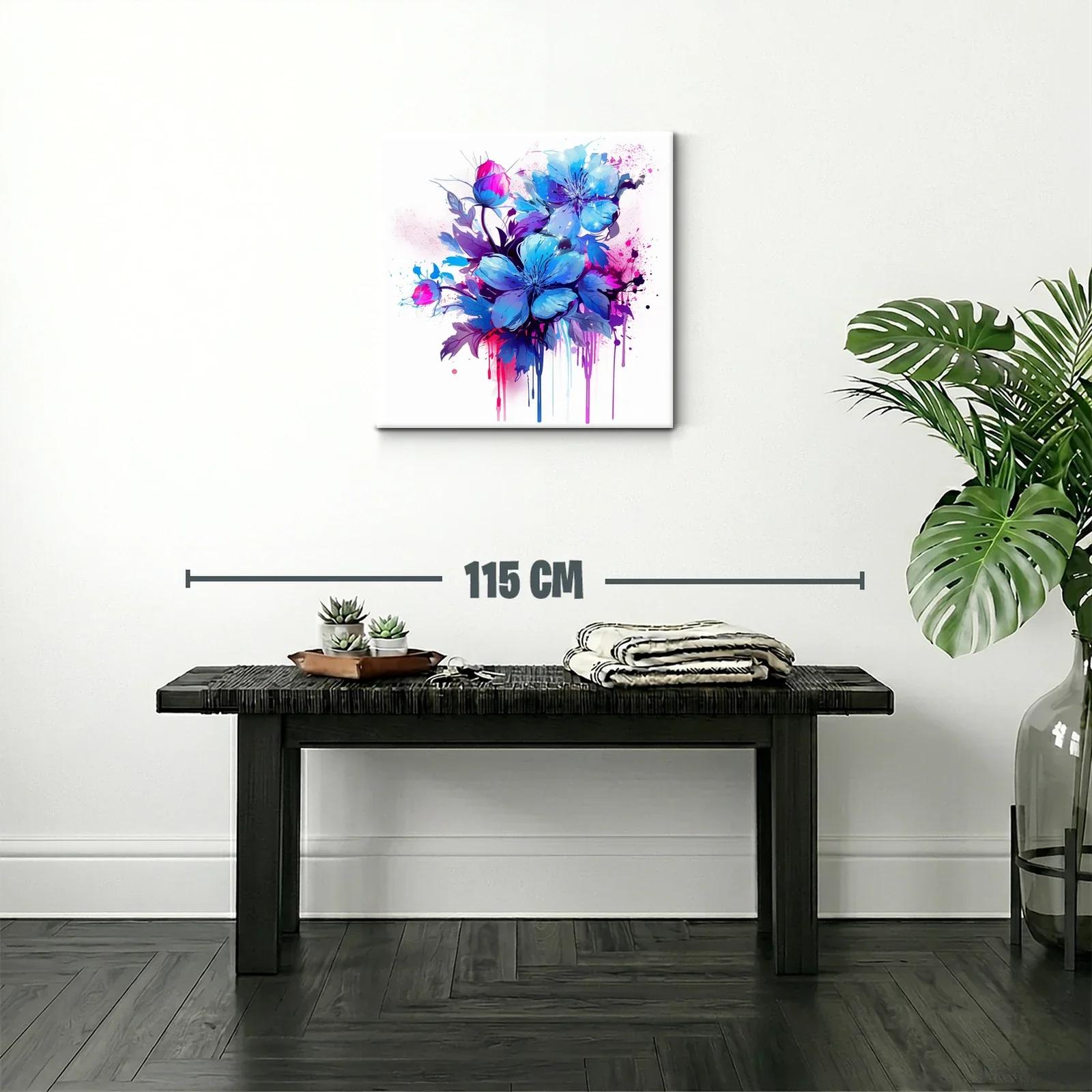 Ramo vibrante de flores azules con acentos fucsia — miniatura 2