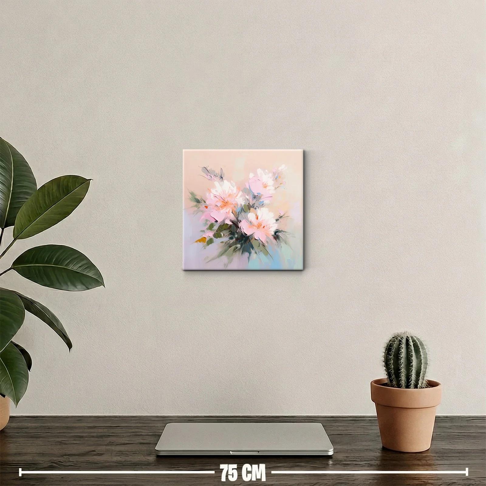 Cuadro floral con tonos pastel y pinceladas suaves — miniatura 2