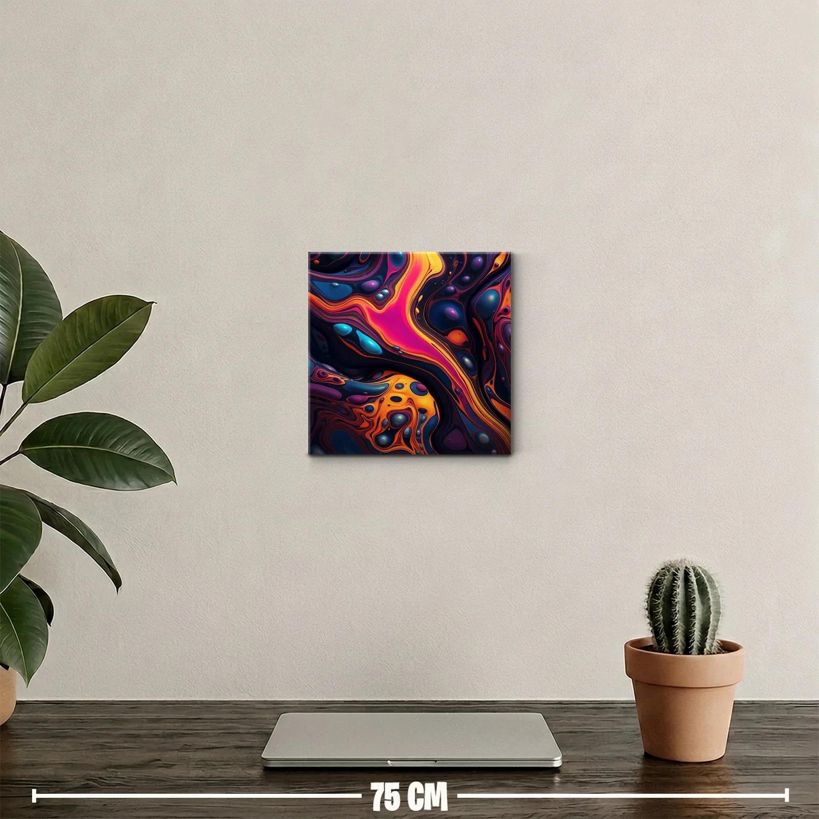 Cuadro abstracto con formas fluidas y colores vibrantes — miniatura 2