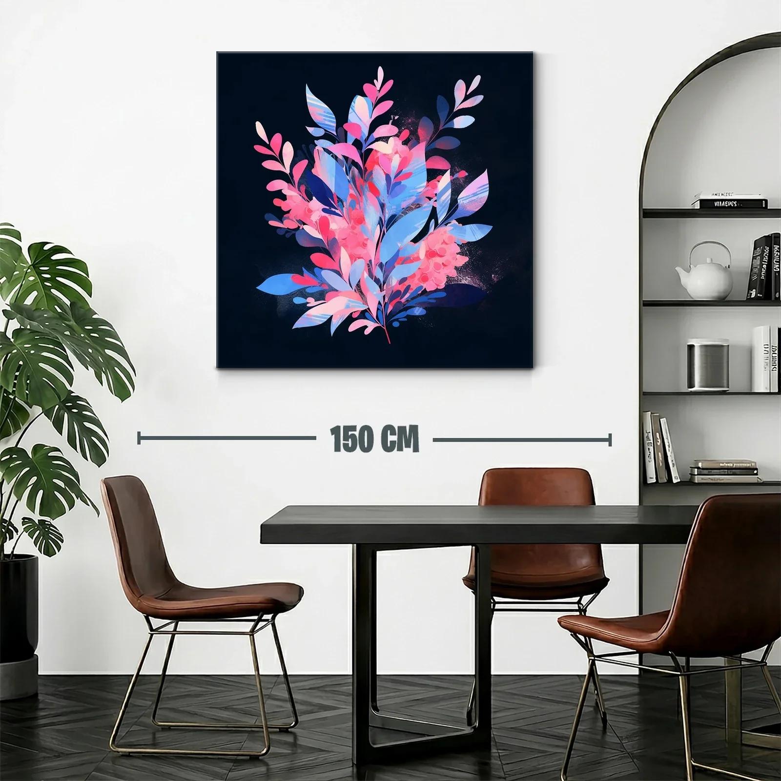 Composición floral vibrante con tonos rosa y azul — miniatura 2