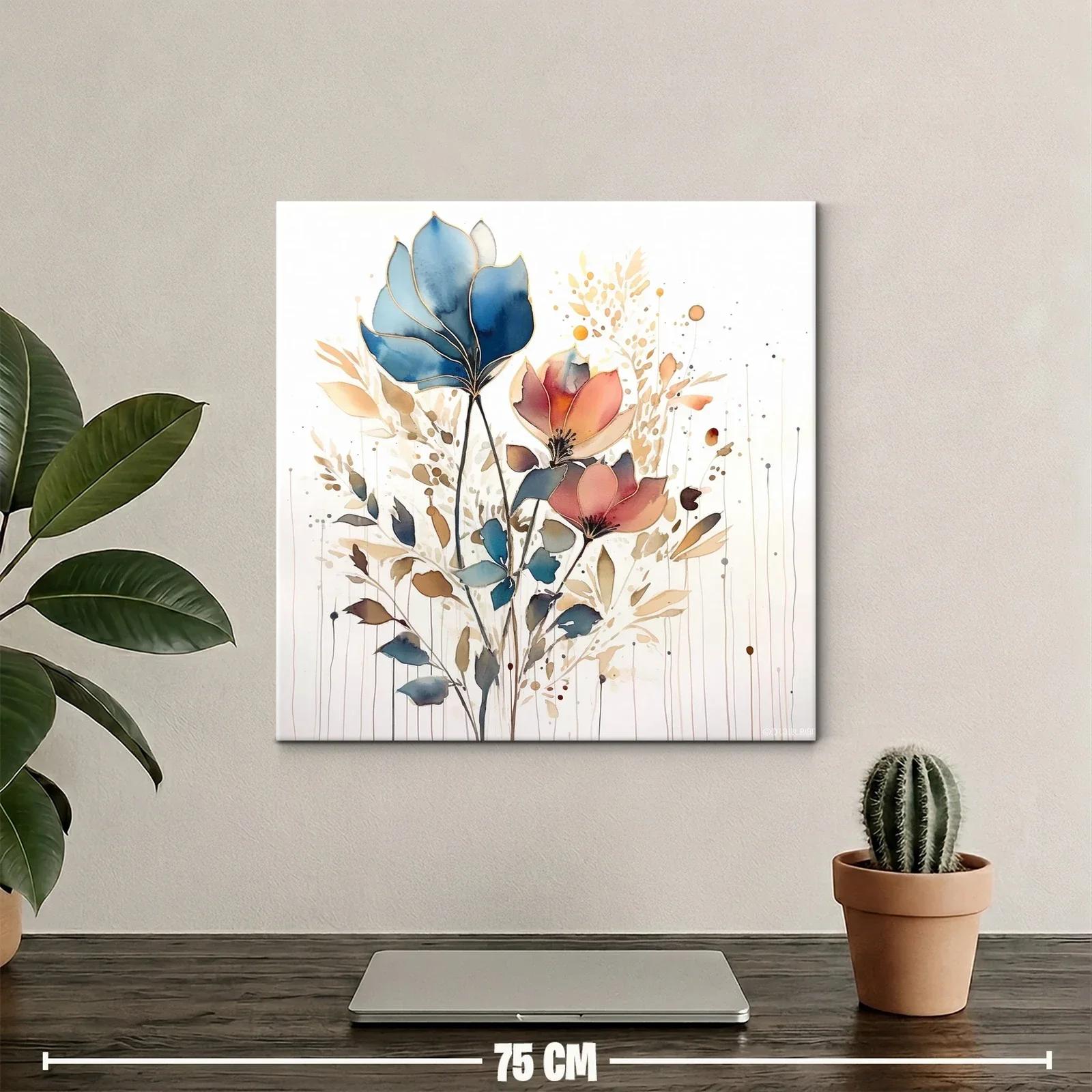 Composición floral en tonos azules y cálidos pastel — miniatura 2