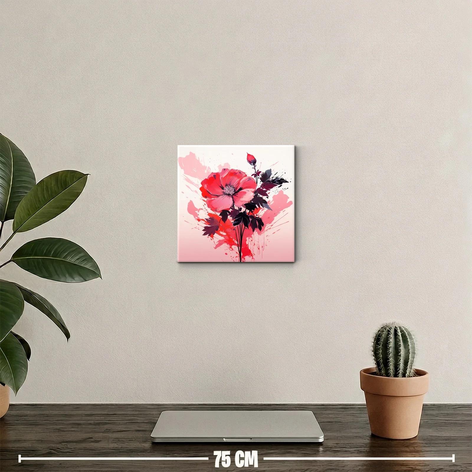 Flores artísticas rojas y rosas vibrantes para decorar — miniatura 2