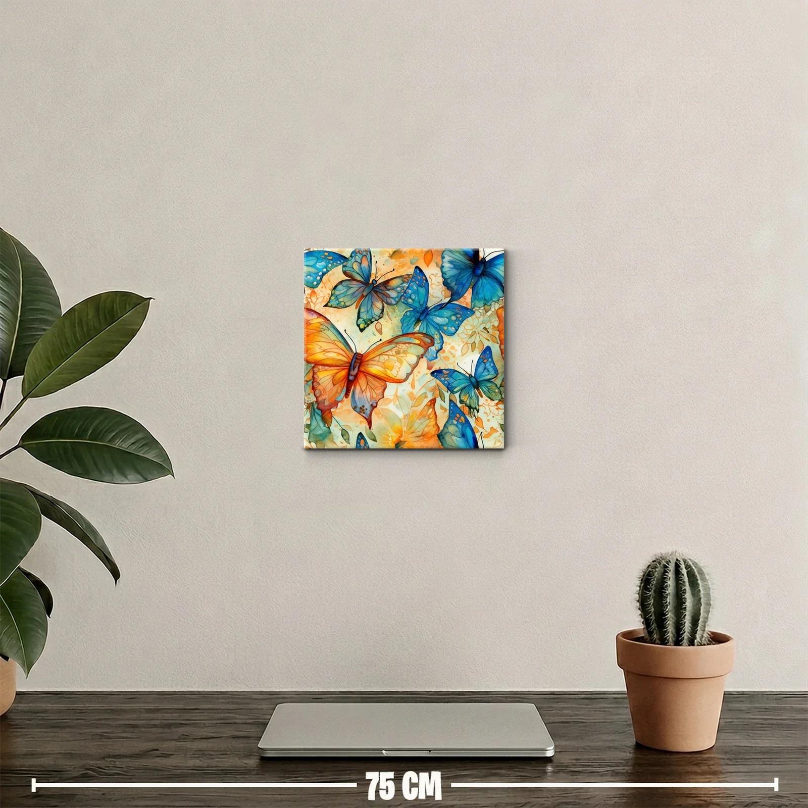 Mariposas vibrantes en tonos cálidos y azules — miniatura 2