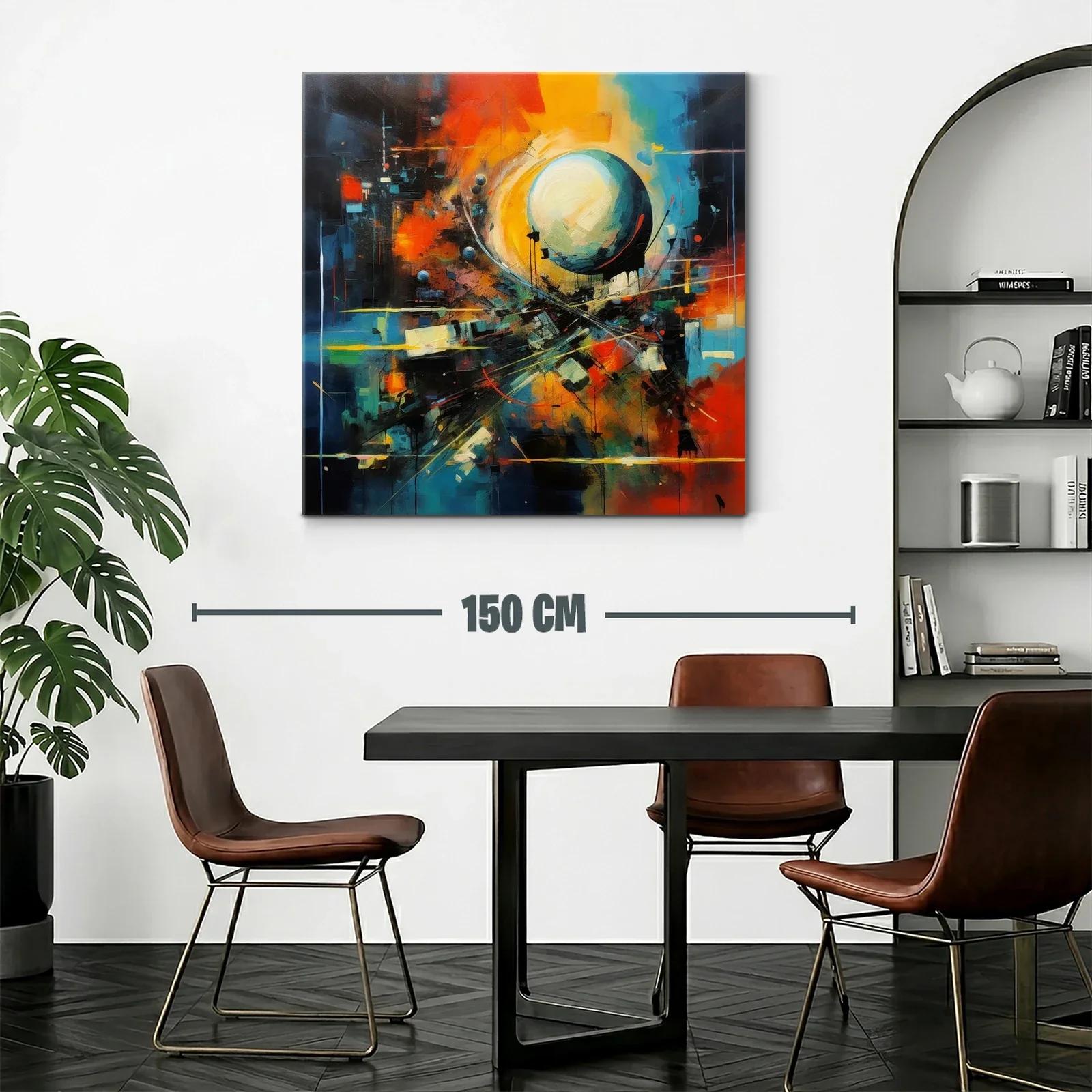 Composición vibrante con esfera luminosa y contrastes intensos — miniatura 2