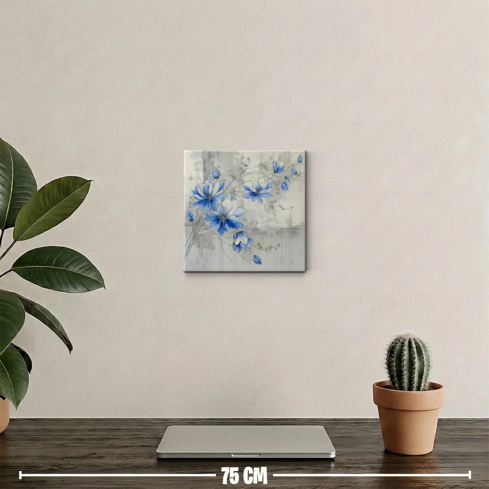 Flores delicadas en tonos azul y gris para una decoración elegante — miniatura 2