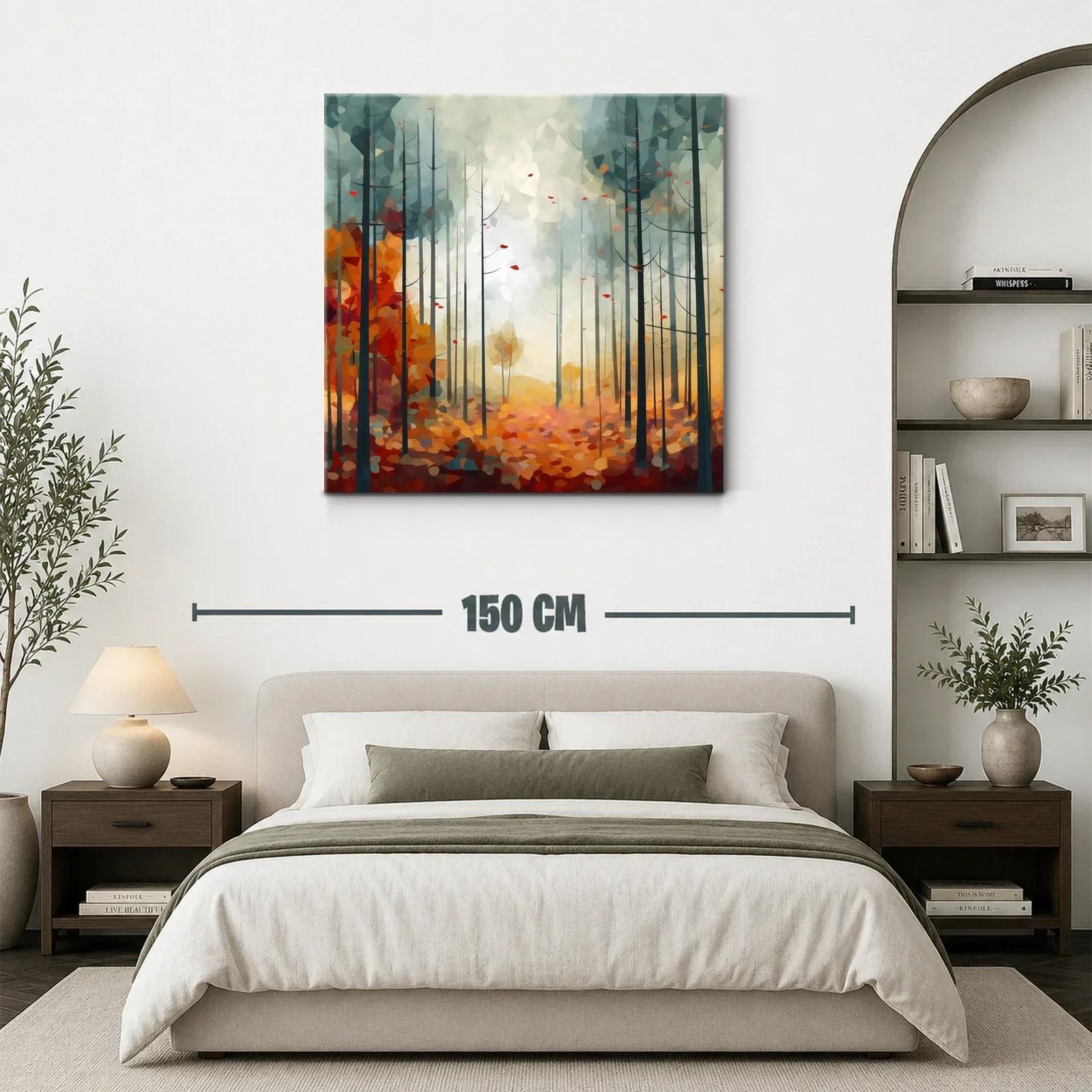 Bosque abstracto otoñal con tonos cálidos y suaves — miniatura 3