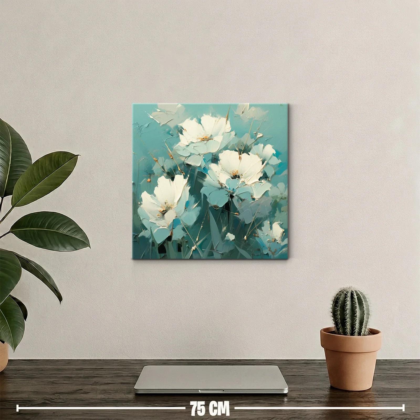 Flores blancas delicadas con fondo azul celeste — miniatura 2