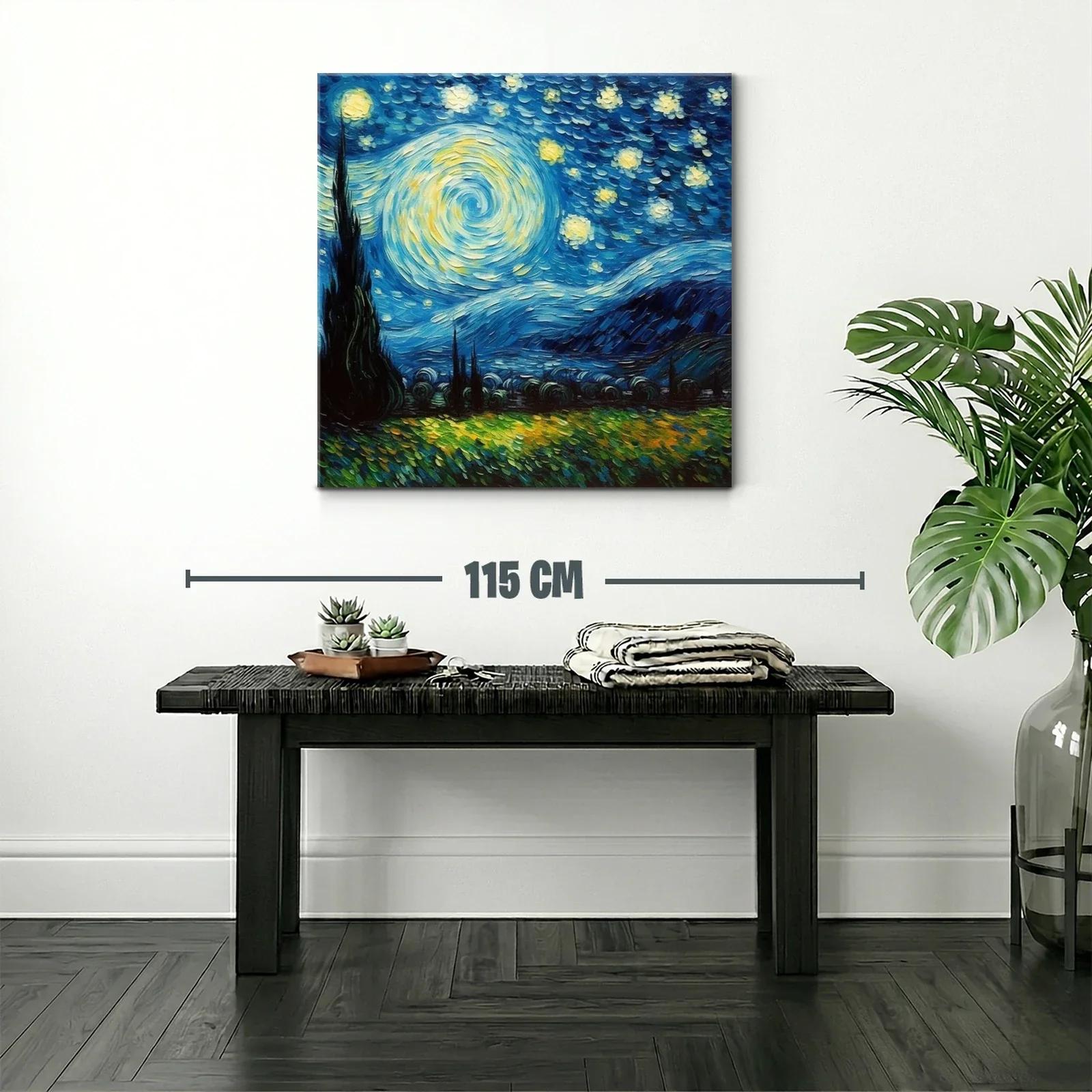 Paisaje nocturno con cielo estrellado y brillo vibrante — miniatura 2